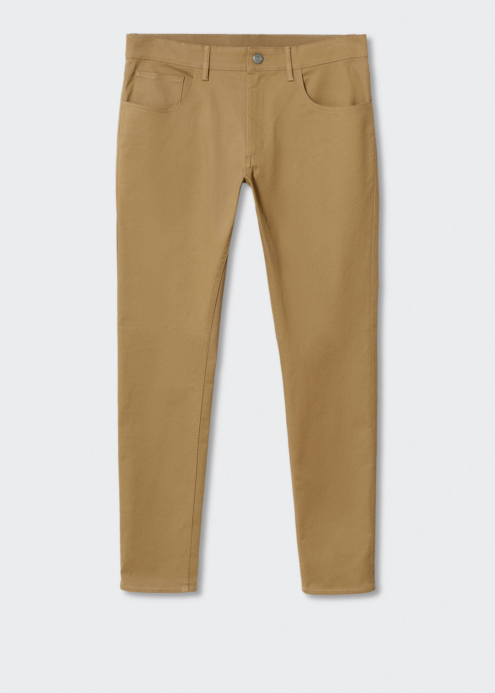 修身牛仔效果哔叽裤 - null