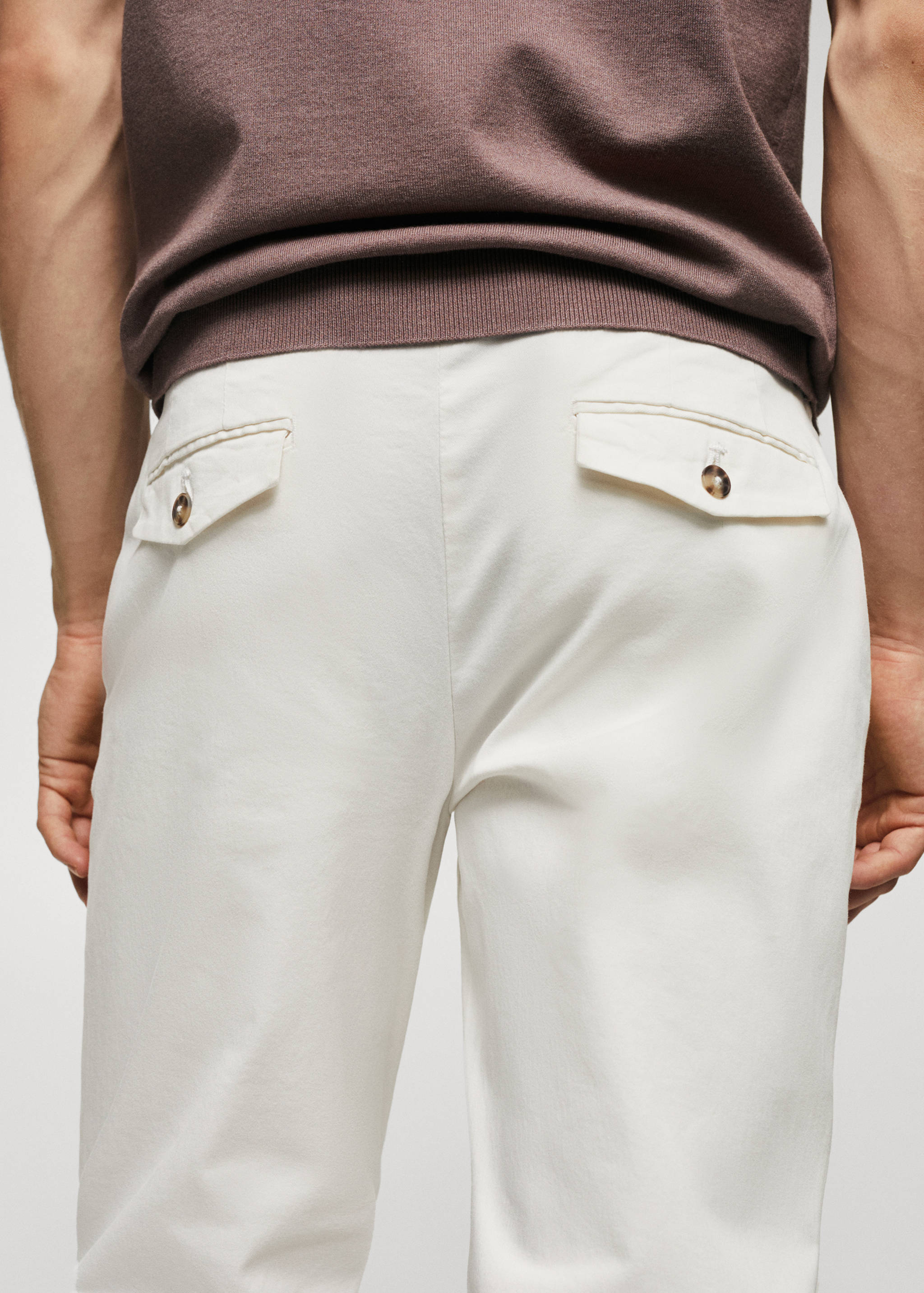 Cotton tapered crop trousers - Details of the article 1