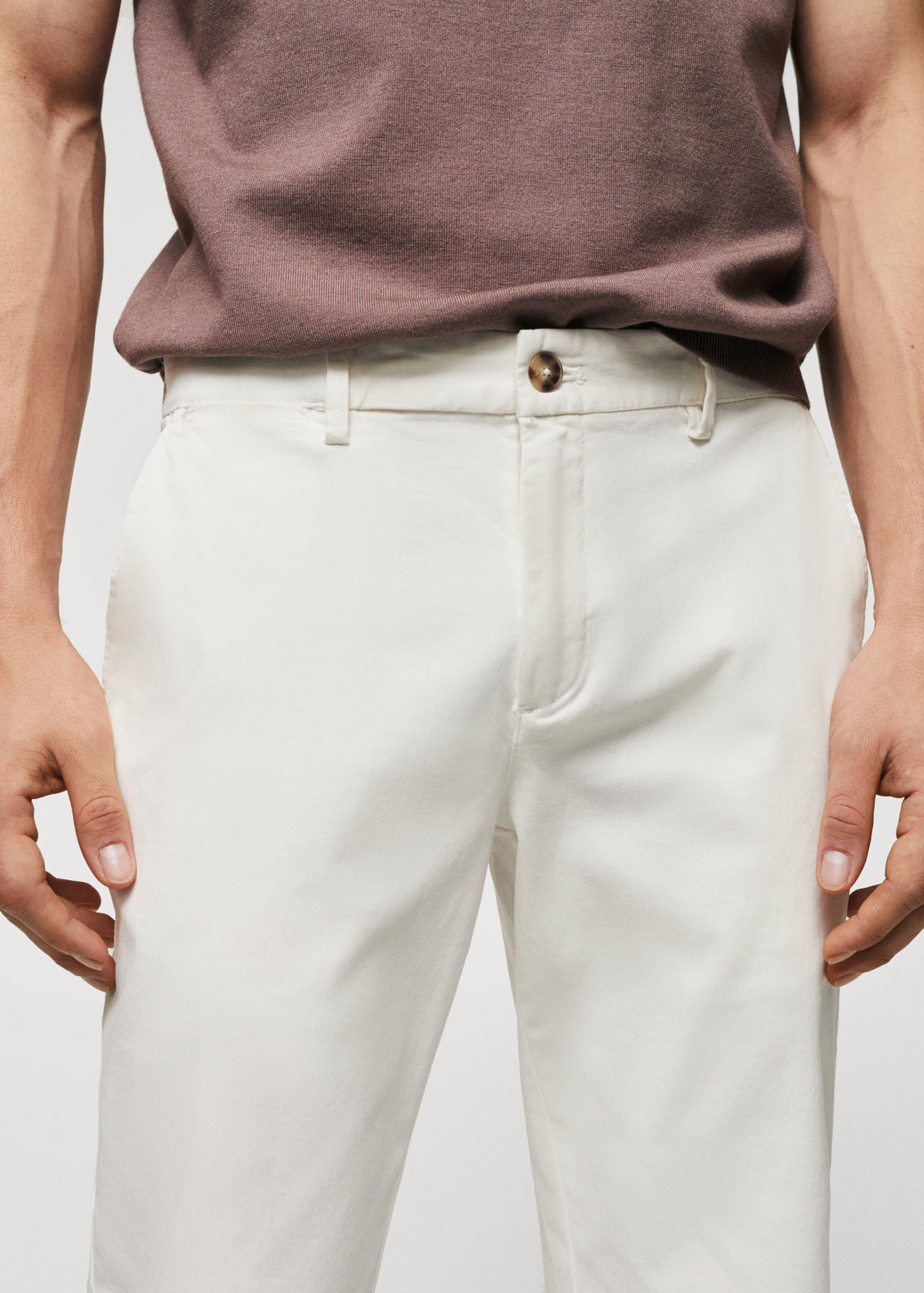 Cotton tapered crop trousers - Details of the article 4