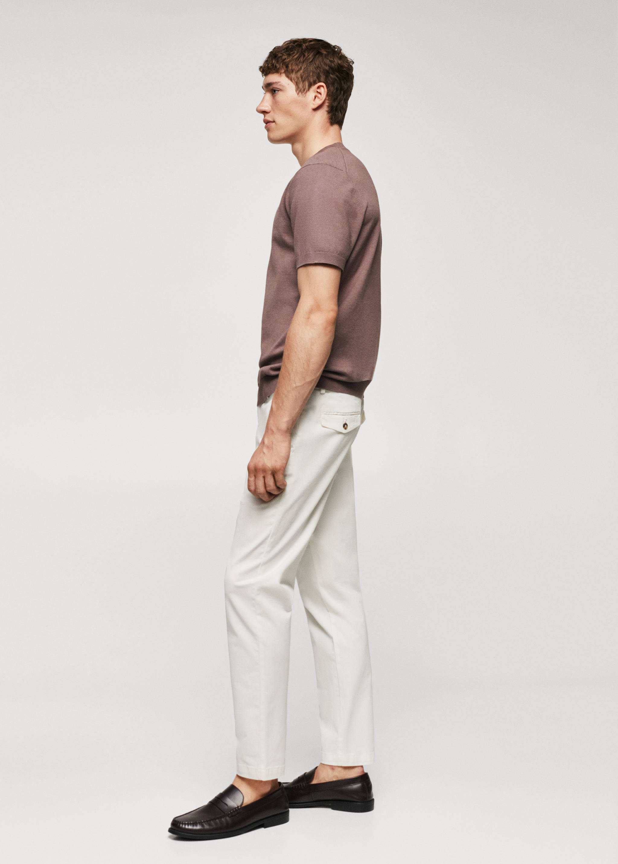 Cotton tapered crop trousers - Details of the article 2