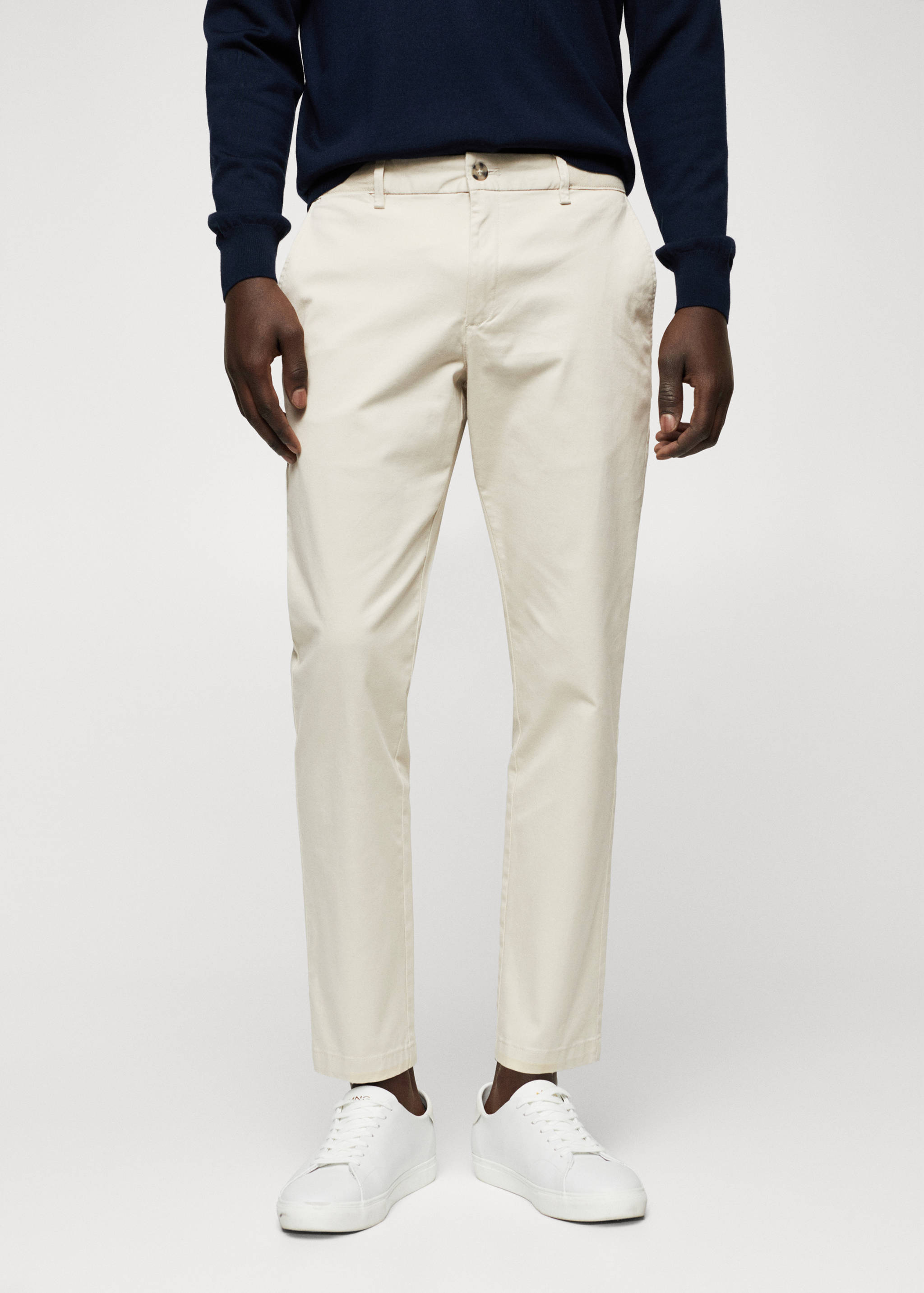 Cotton tapered crop trousers - Medium plane