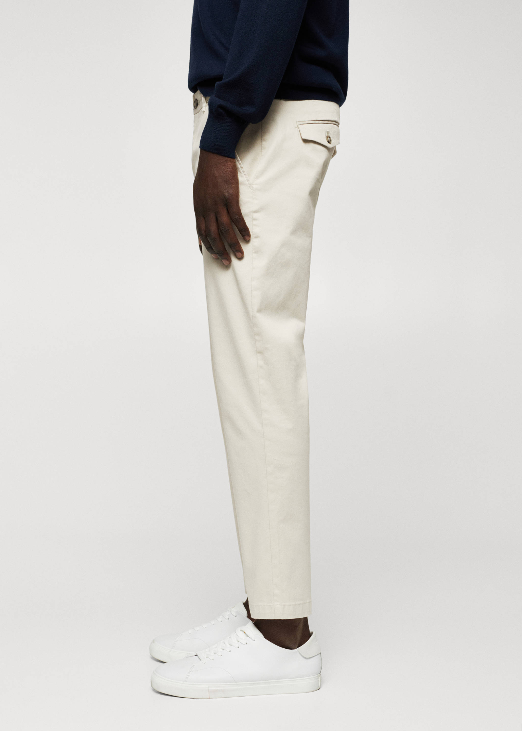 Cotton tapered crop trousers - Details of the article 4