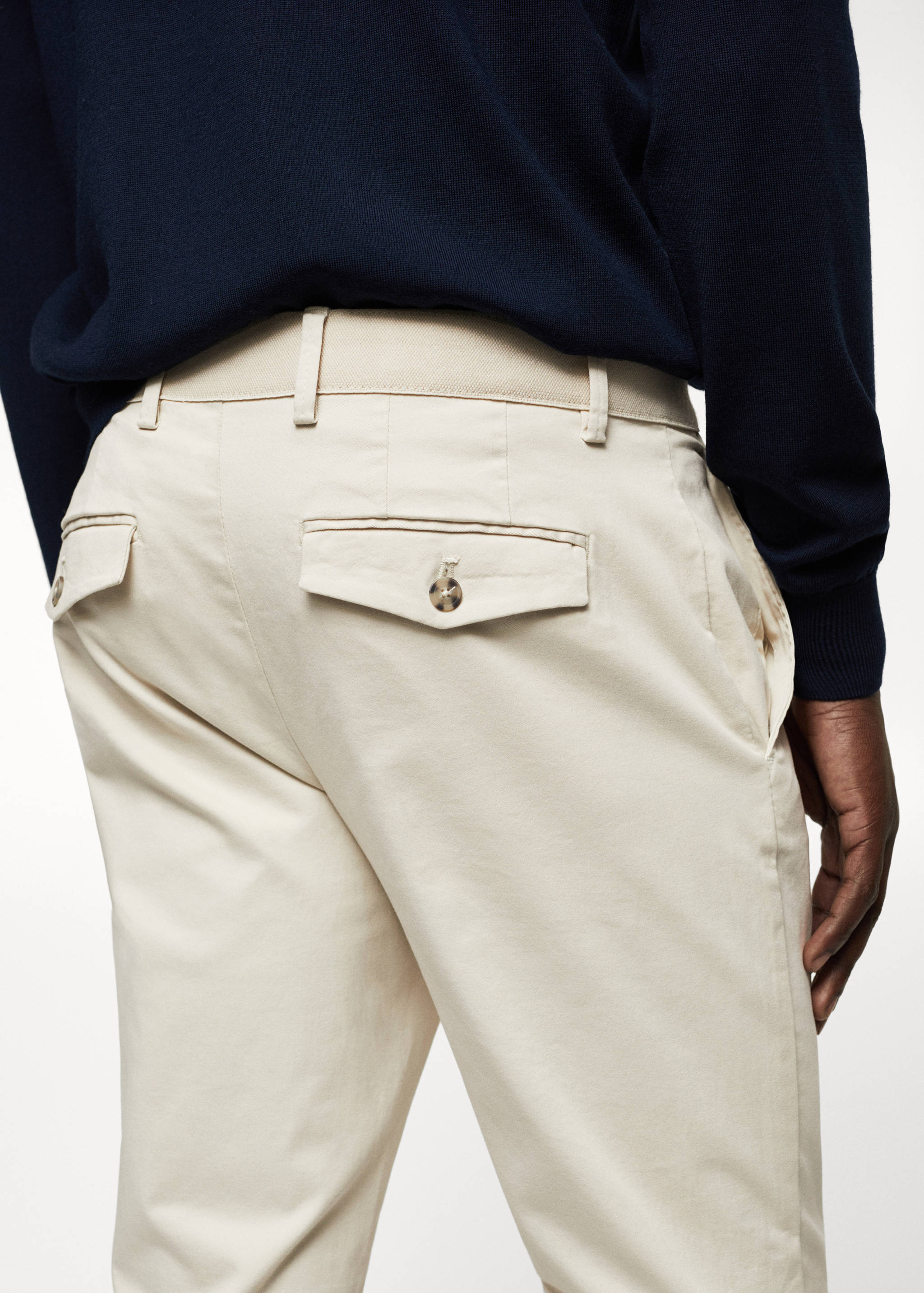 Cotton tapered crop trousers - Details of the article 6