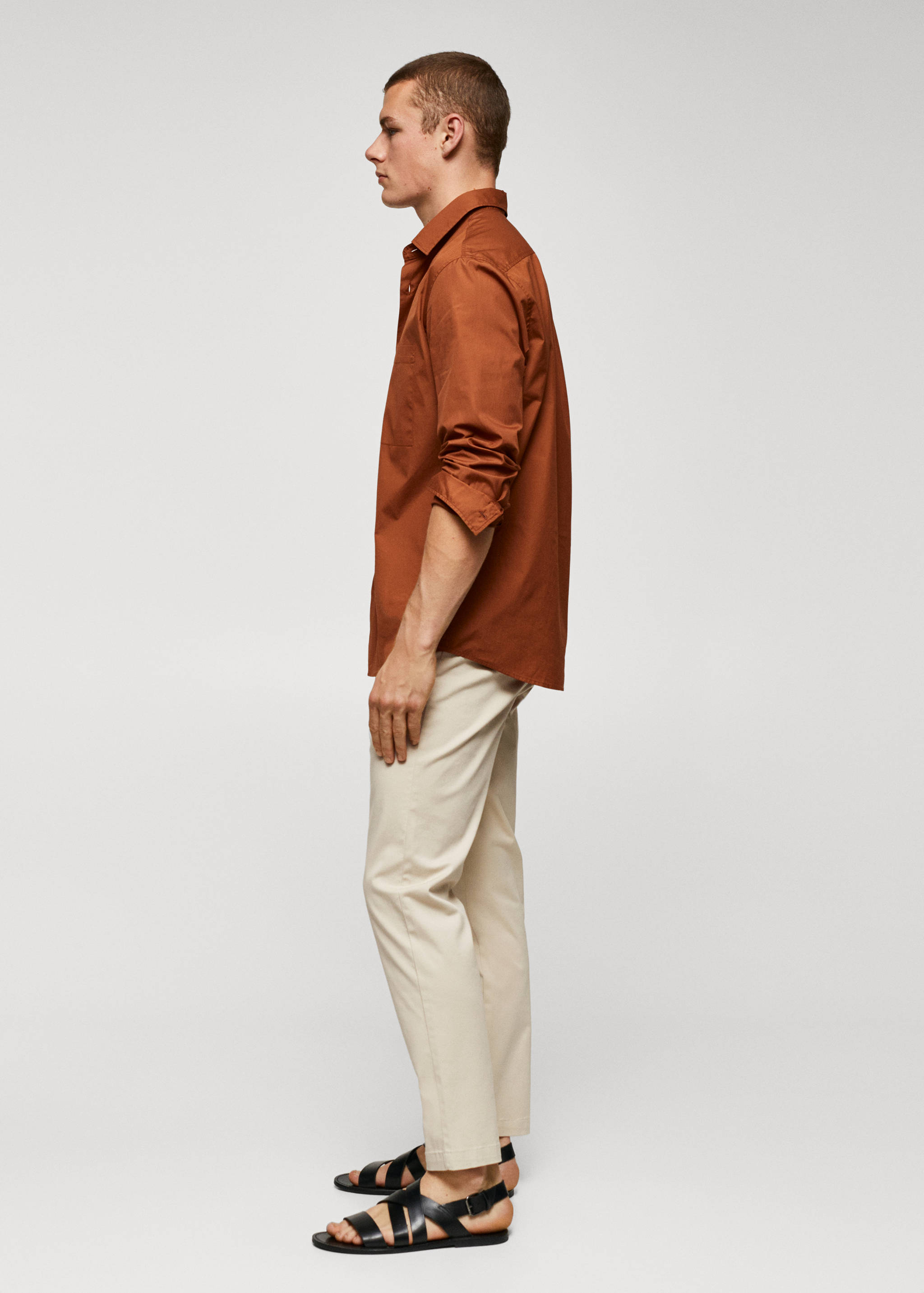 Cotton tapered crop trousers - Details of the article 2