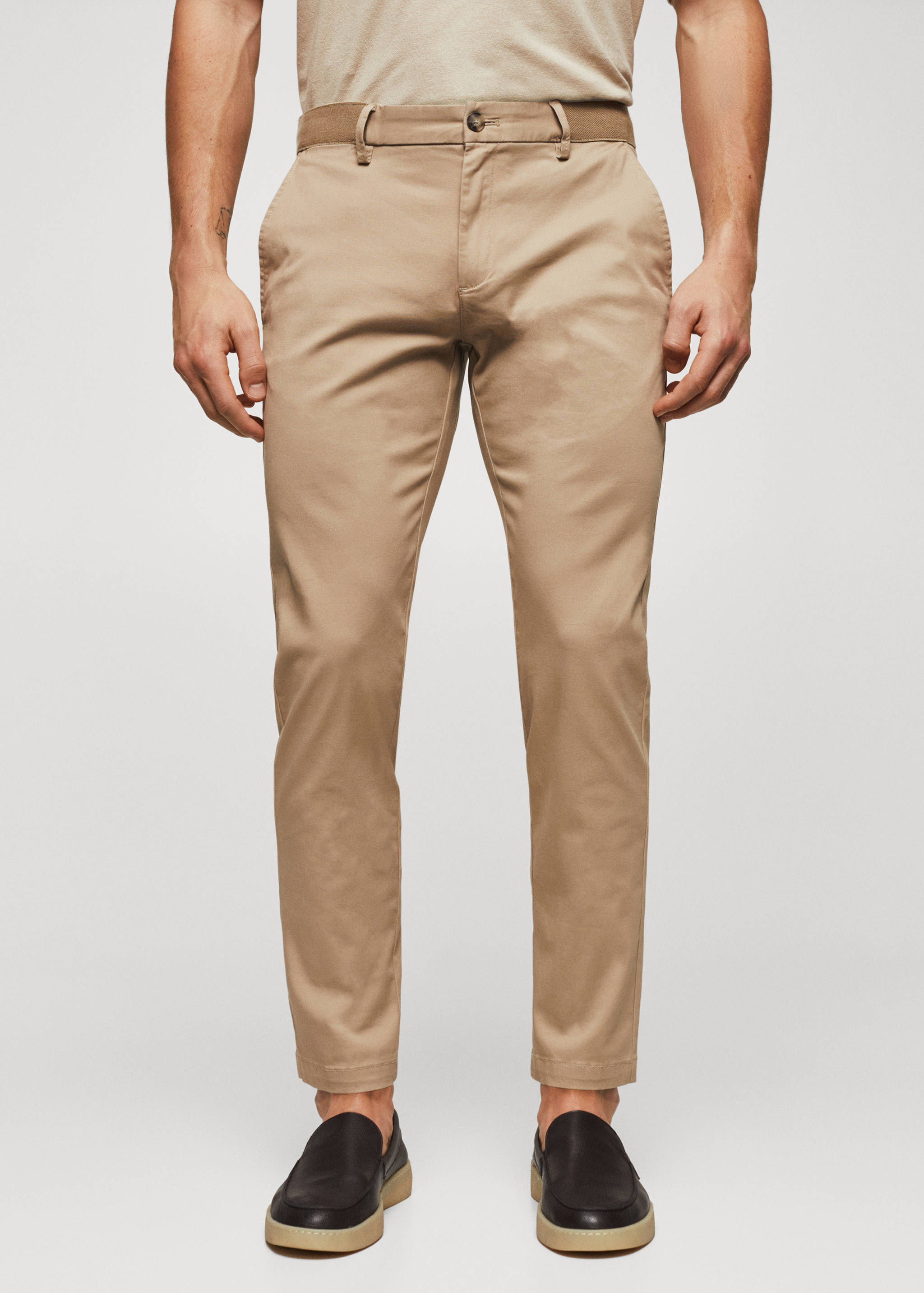 Cotton tapered crop trousers - Medium plane