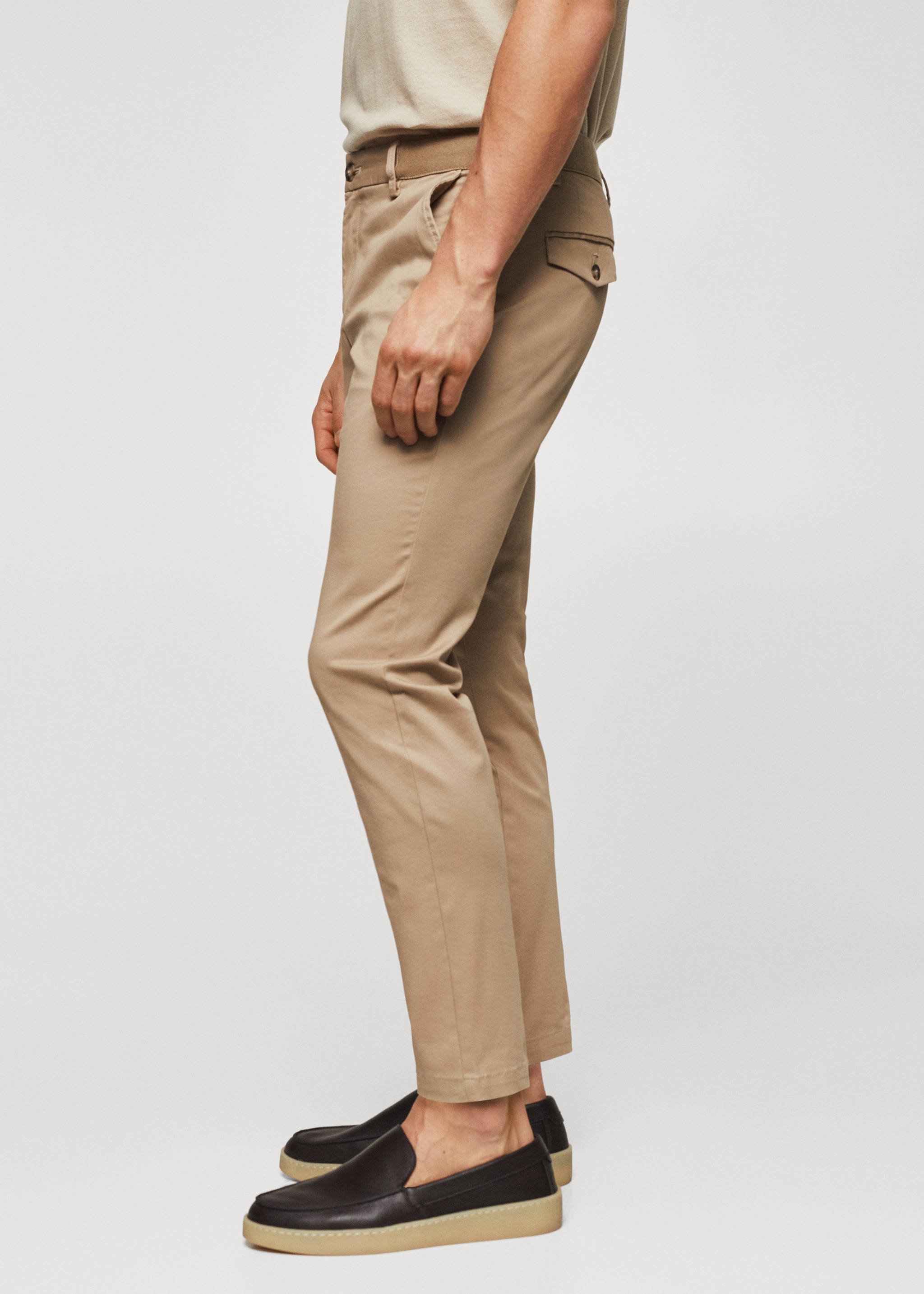 Cotton tapered crop trousers - Details of the article 4