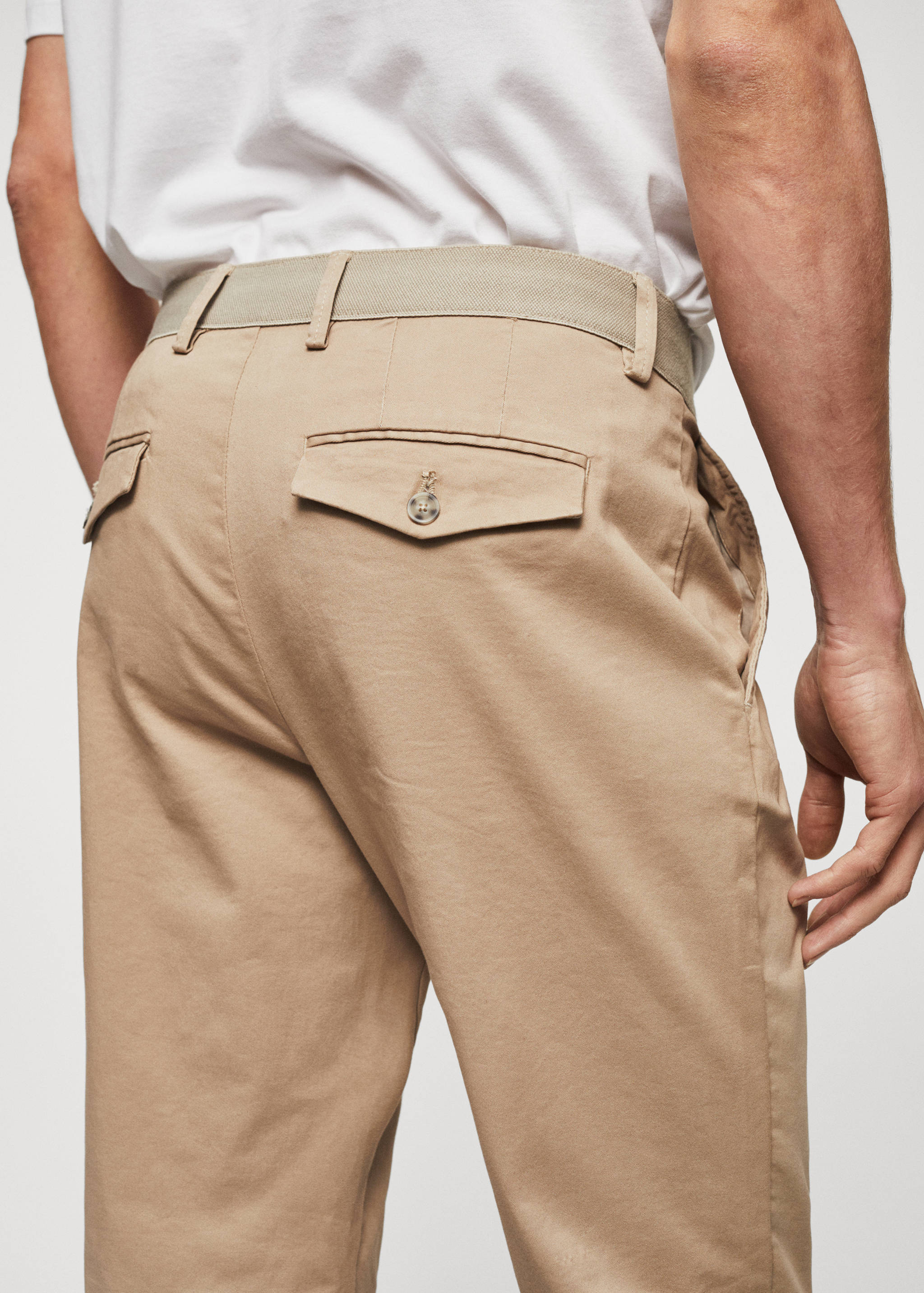Cotton tapered crop trousers - Details of the article 6
