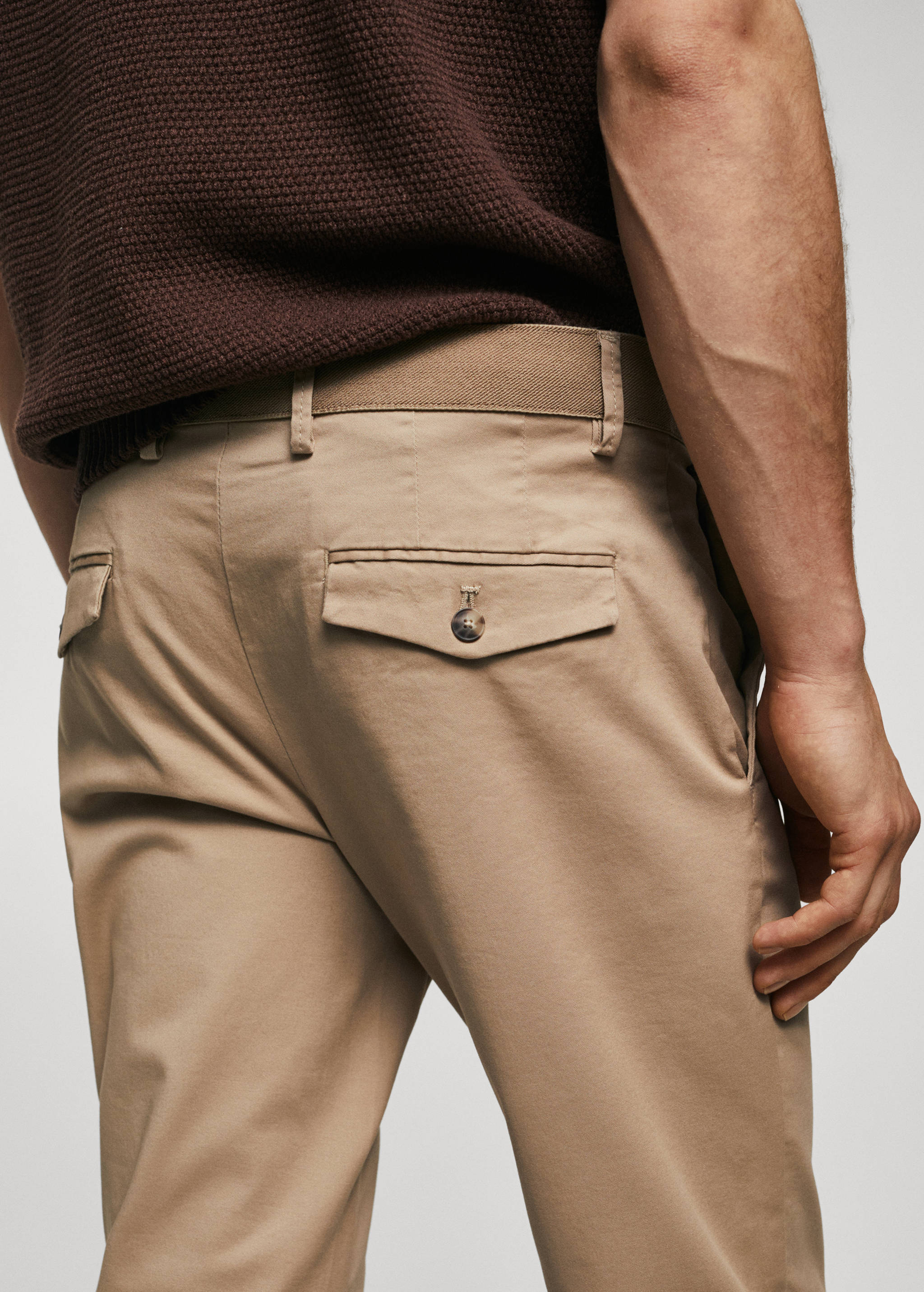Cotton tapered crop trousers - Details of the article 2