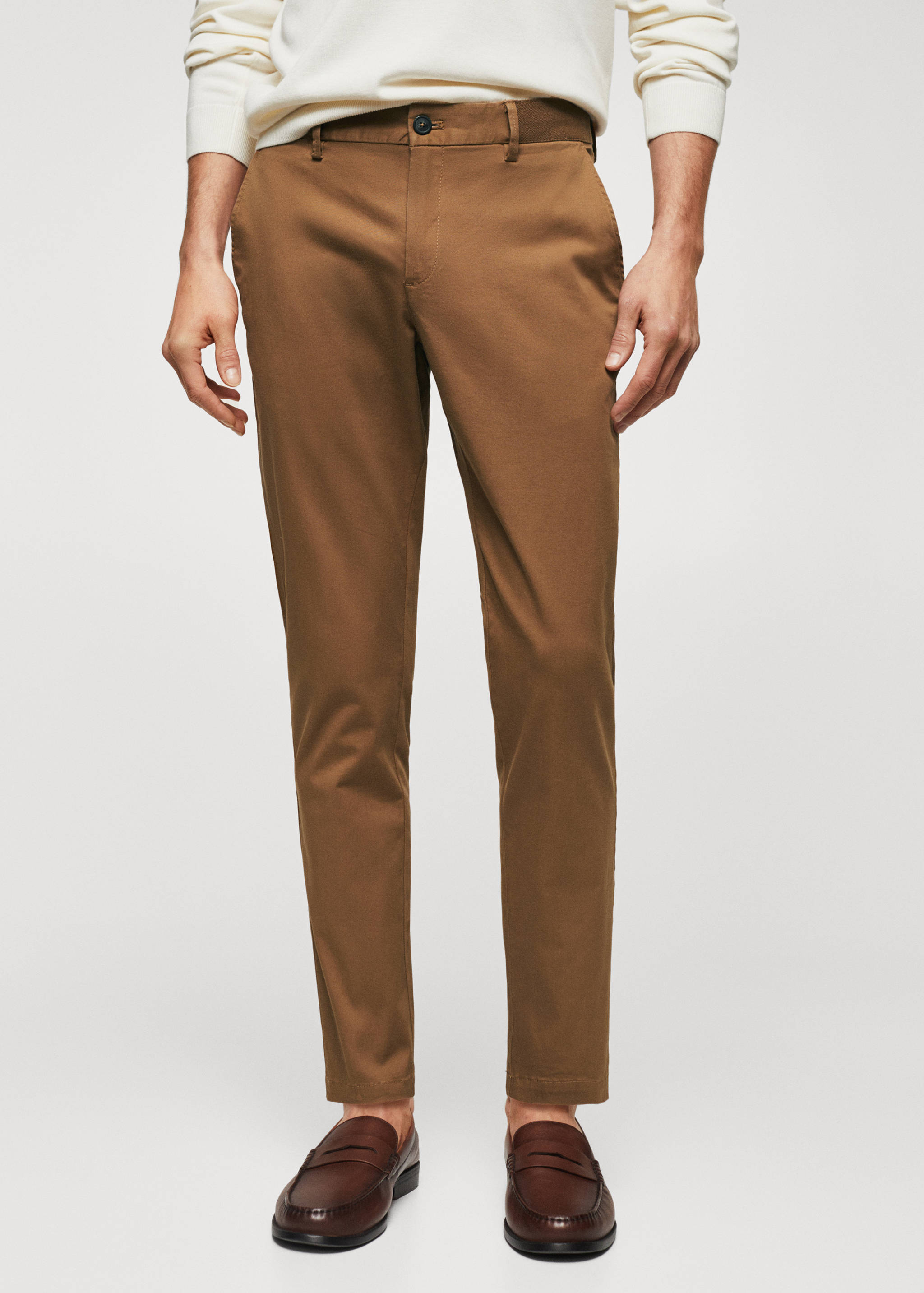Cotton tapered crop trousers - Medium plane