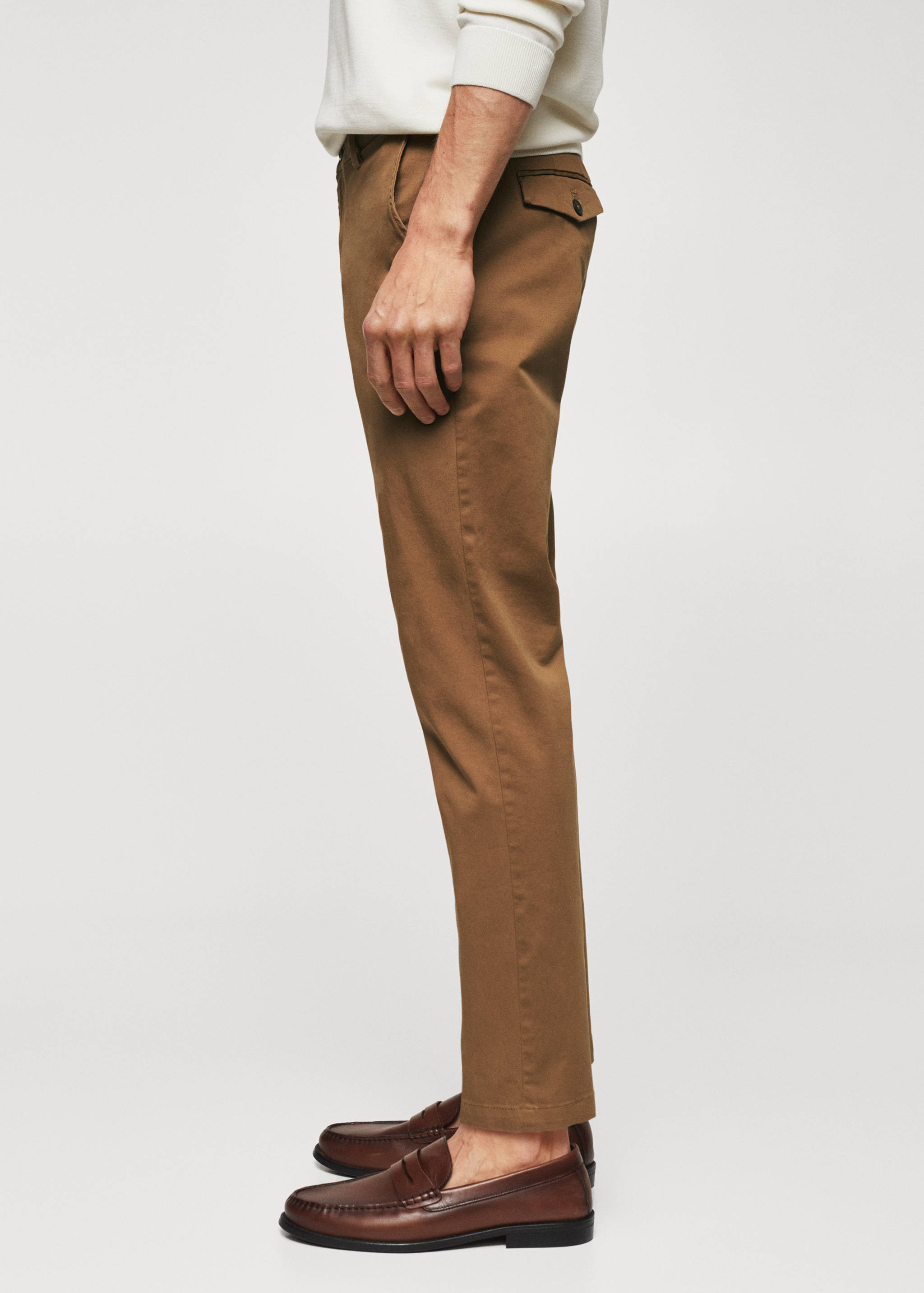 Cotton tapered crop trousers - Details of the article 4