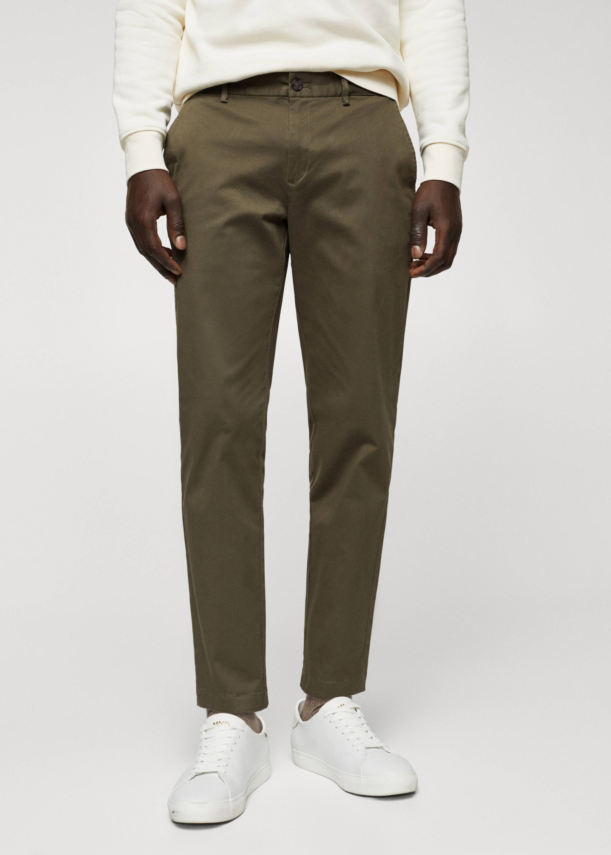 Cotton tapered crop trousers - Medium plane