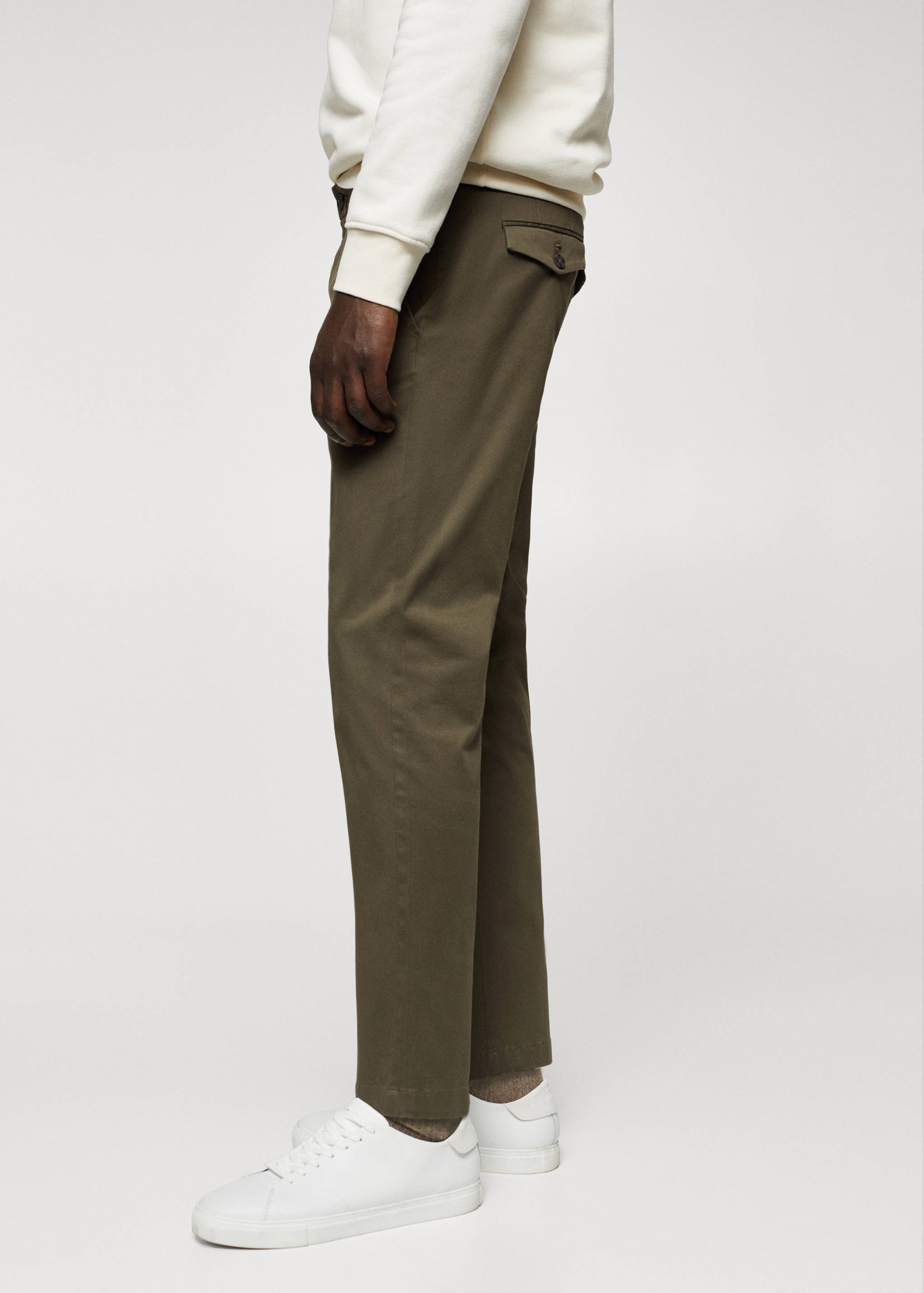 Cotton tapered crop trousers - Details of the article 4