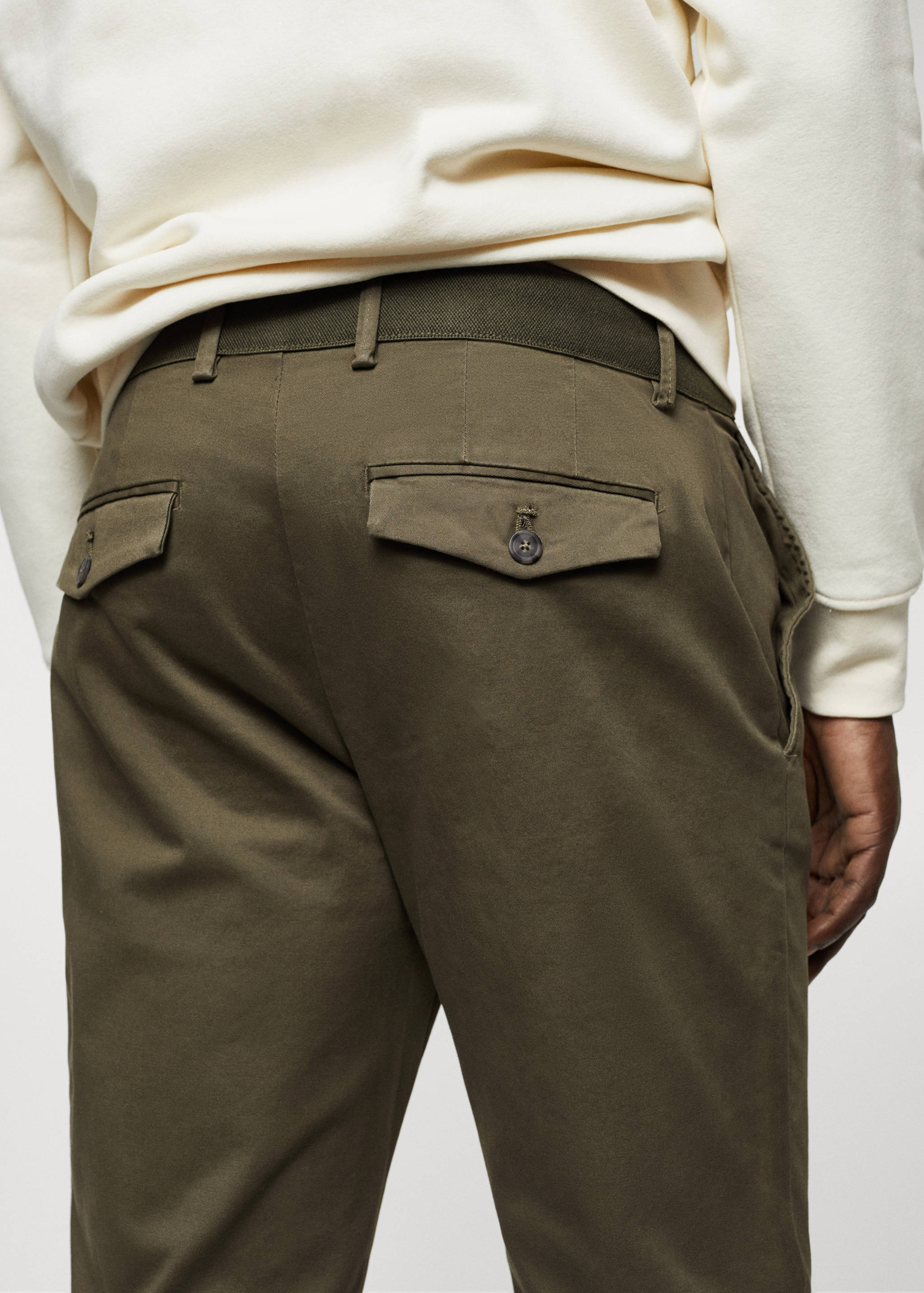 Cotton tapered crop trousers - Details of the article 6