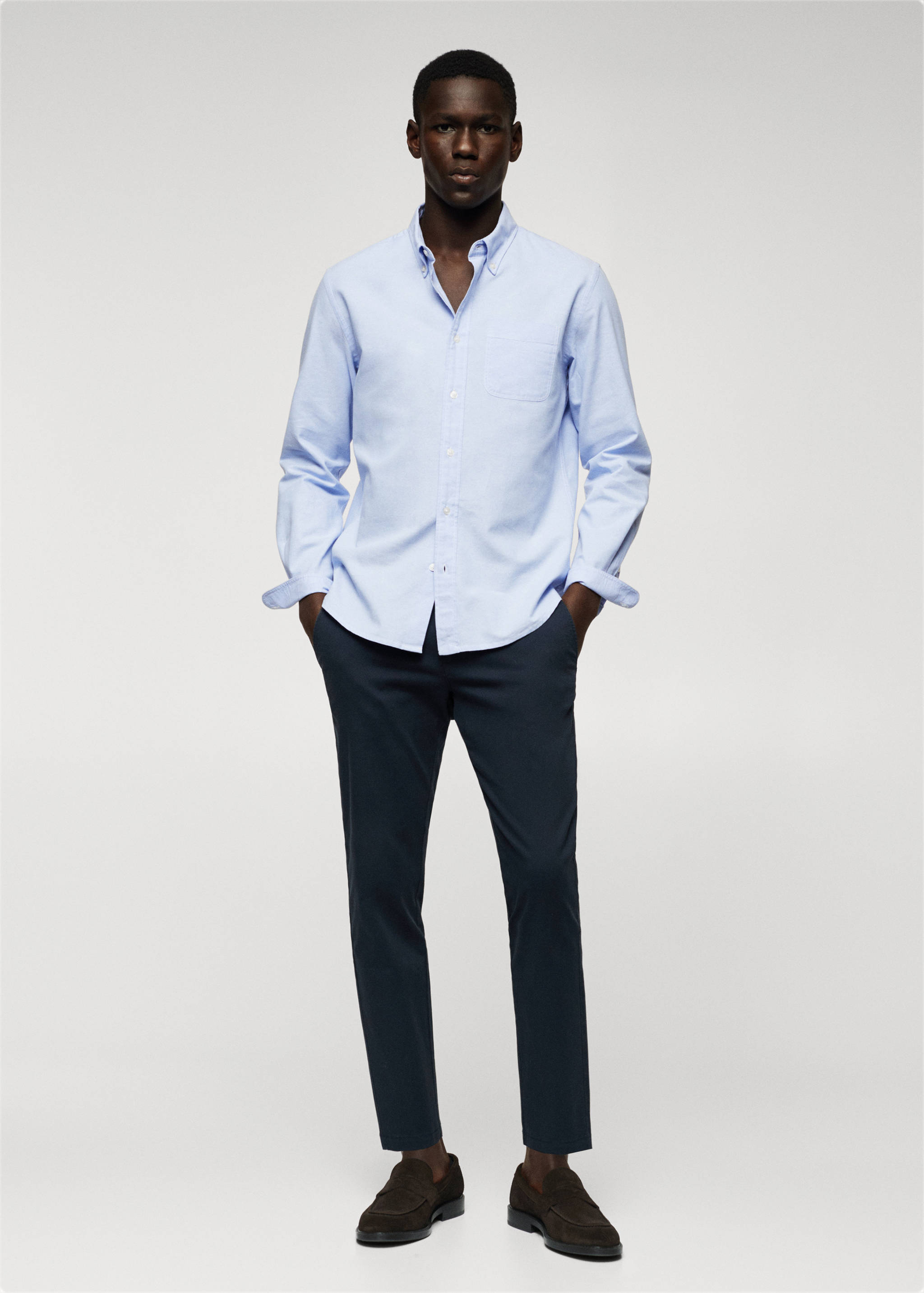 Cotton tapered crop trousers - General plane