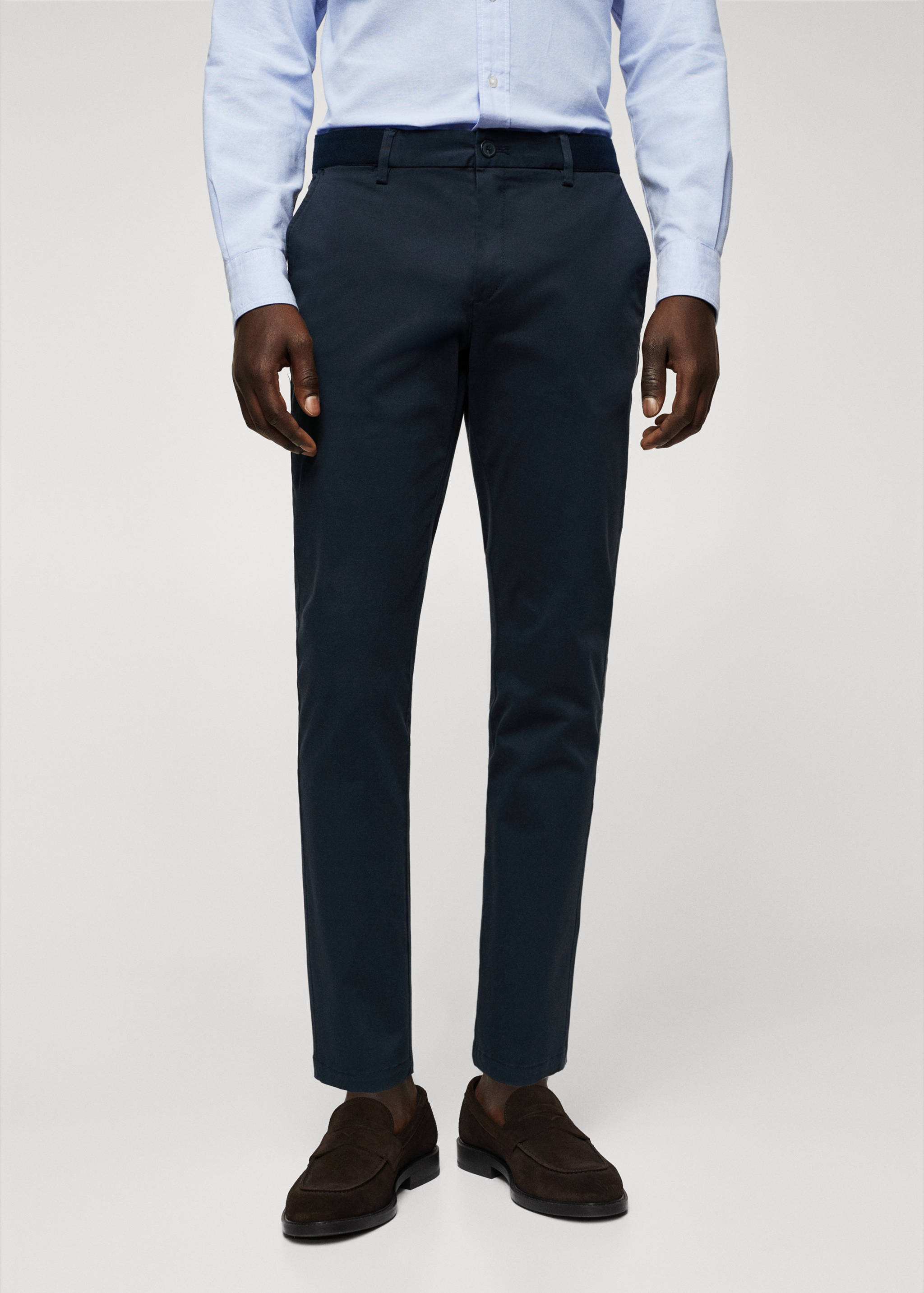 Cotton tapered crop trousers - Medium plane