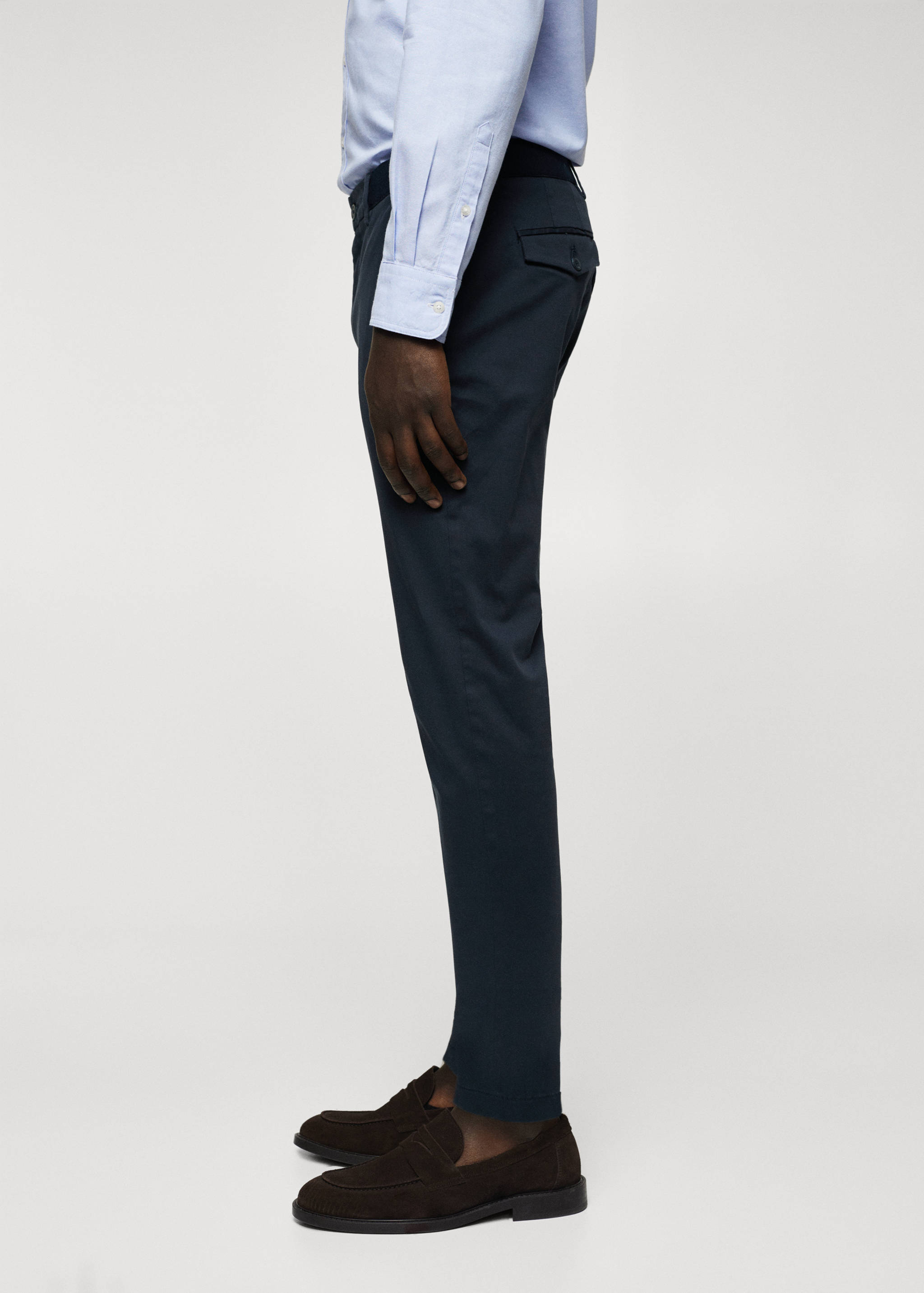 Cotton tapered crop trousers - Details of the article 4