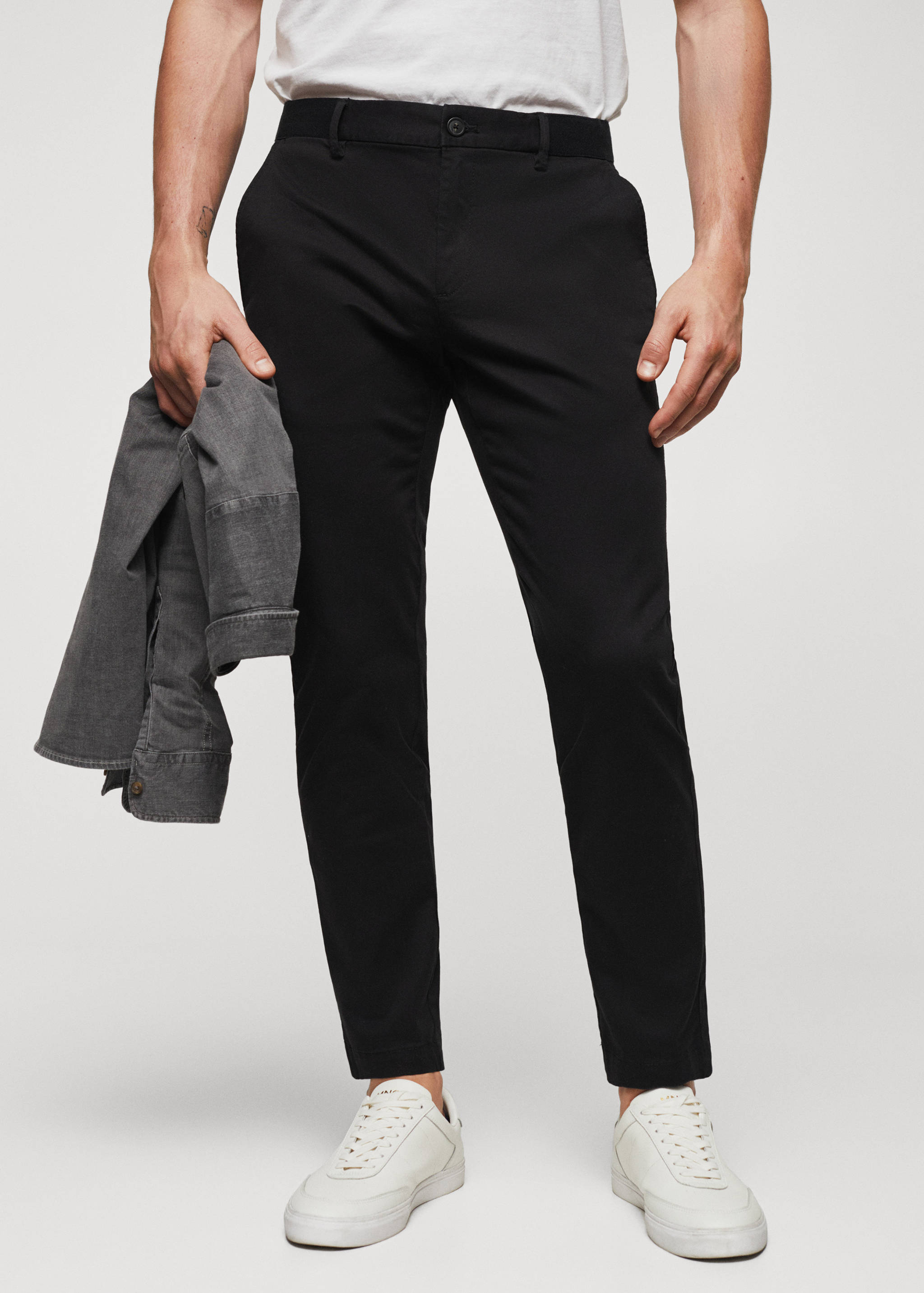 Cotton tapered crop trousers - Medium plane