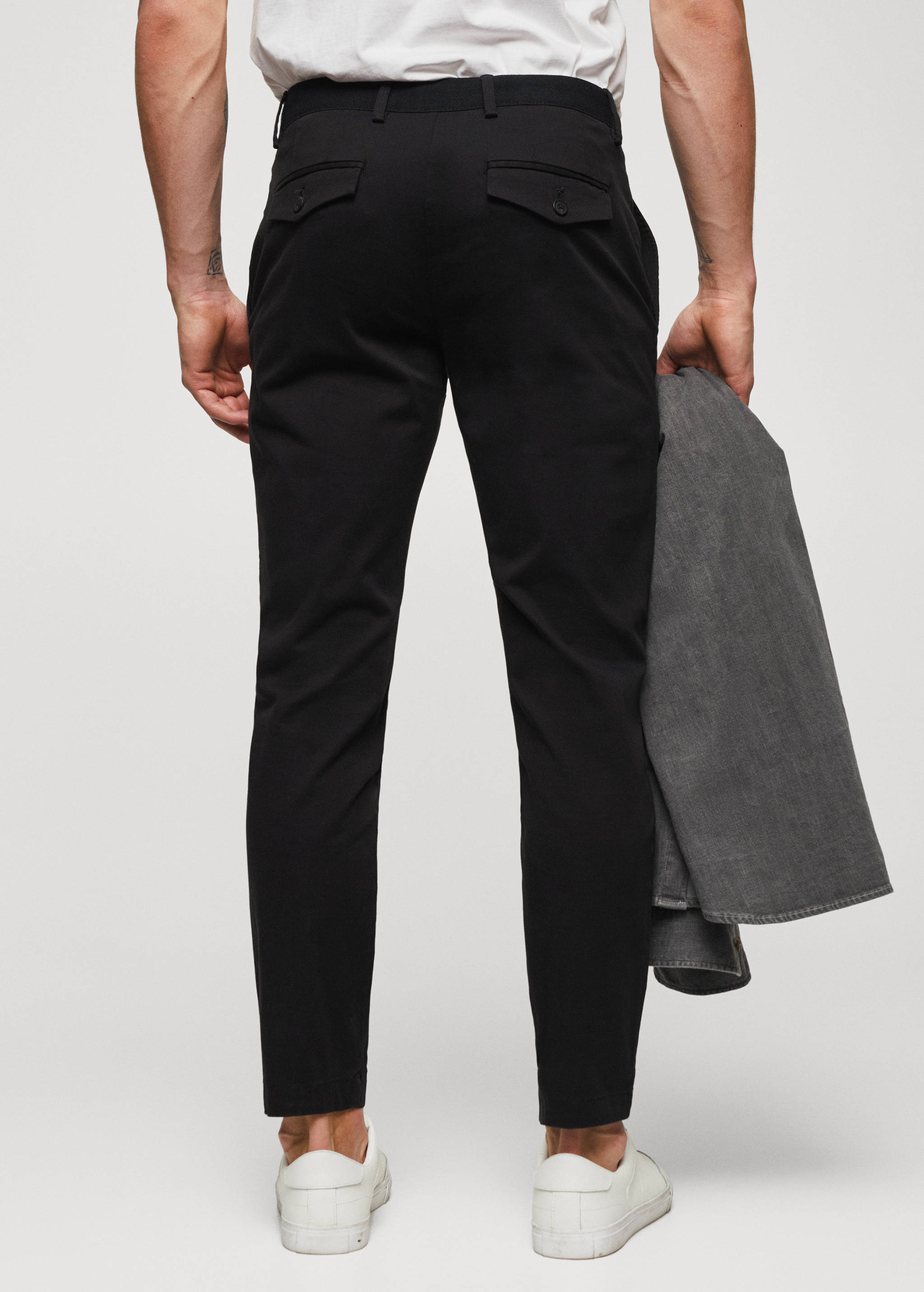 Cotton tapered crop trousers - Reverse of the article