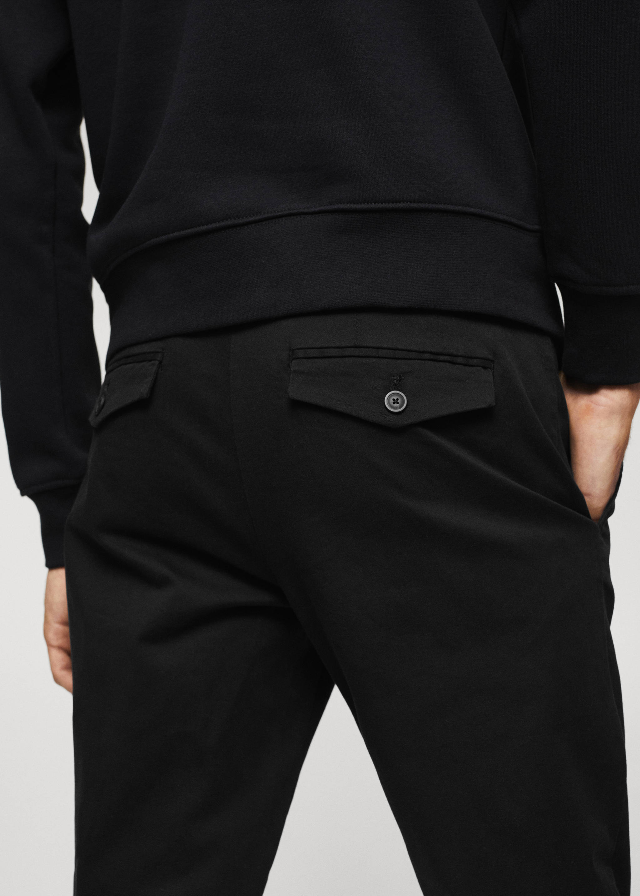 Cotton tapered crop trousers - Details of the article 6