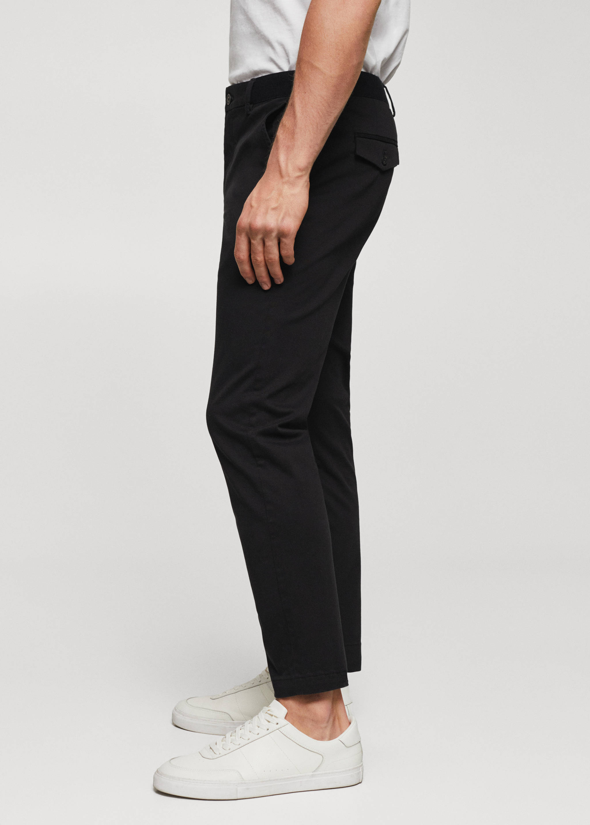 Cotton tapered crop trousers - Details of the article 2