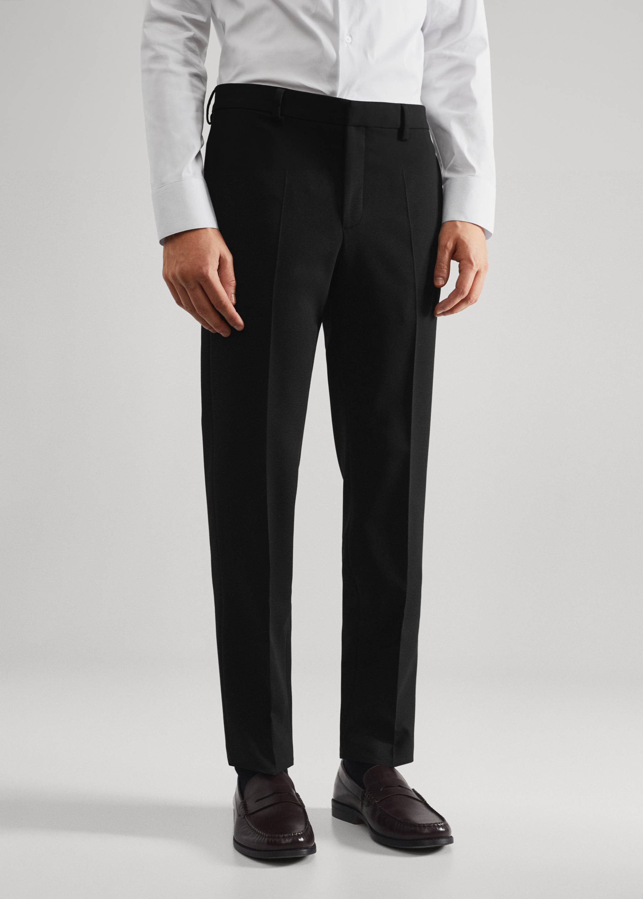 Super slim fit suit trousers - Medium plane