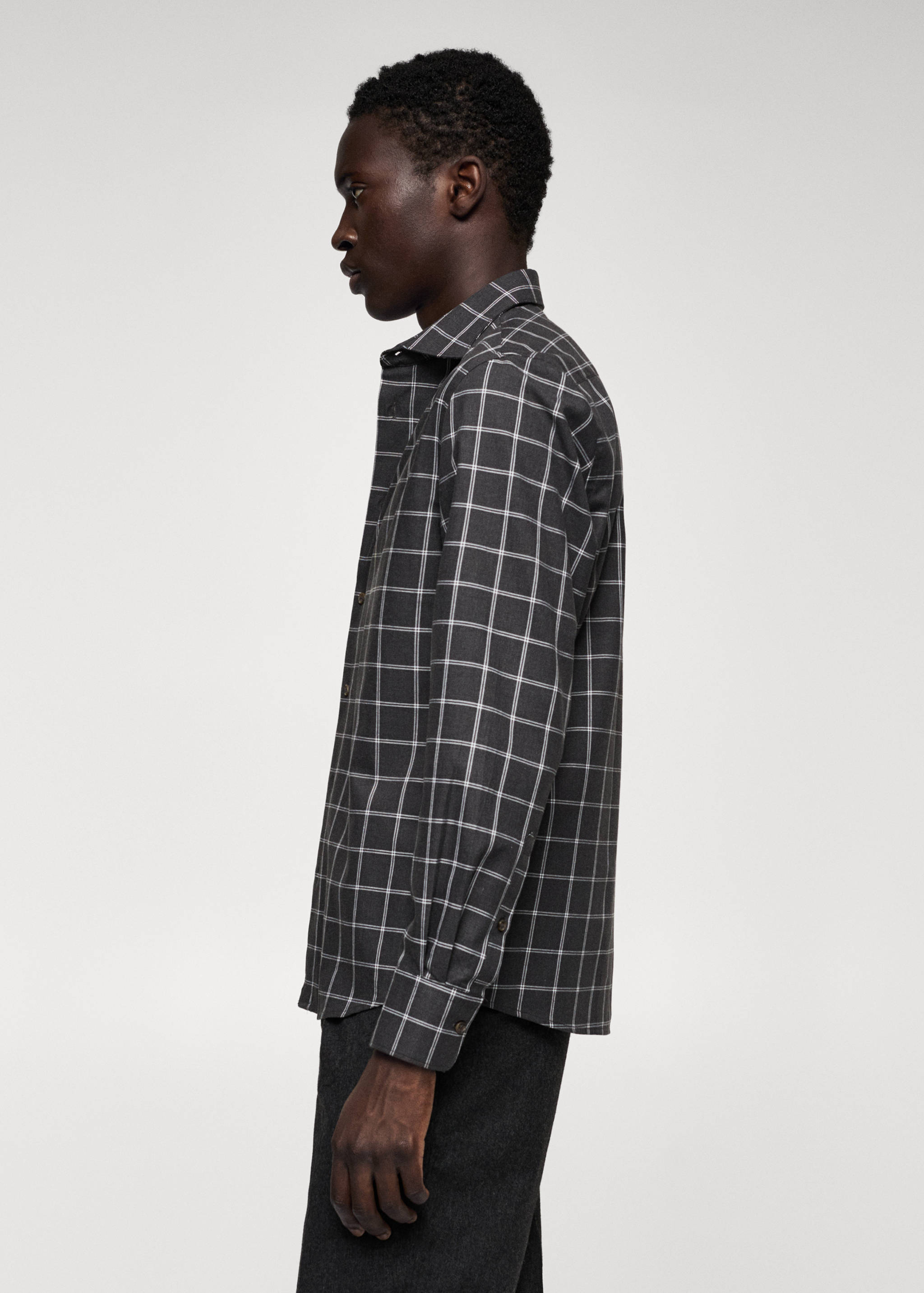 Slim-fit windowpane-check shirt - Details of the article 6