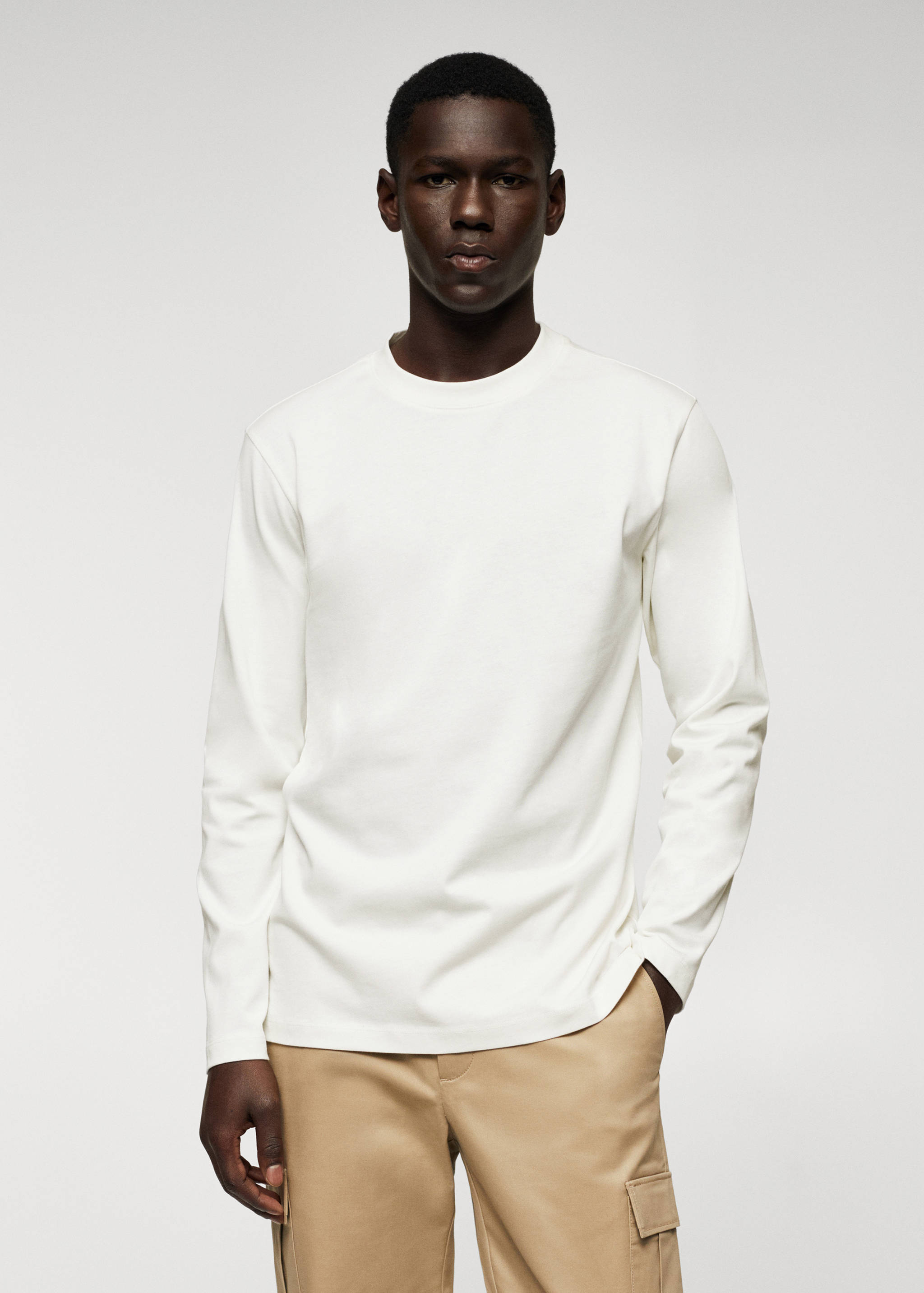 T-shirt coton manches longues - Plan moyen