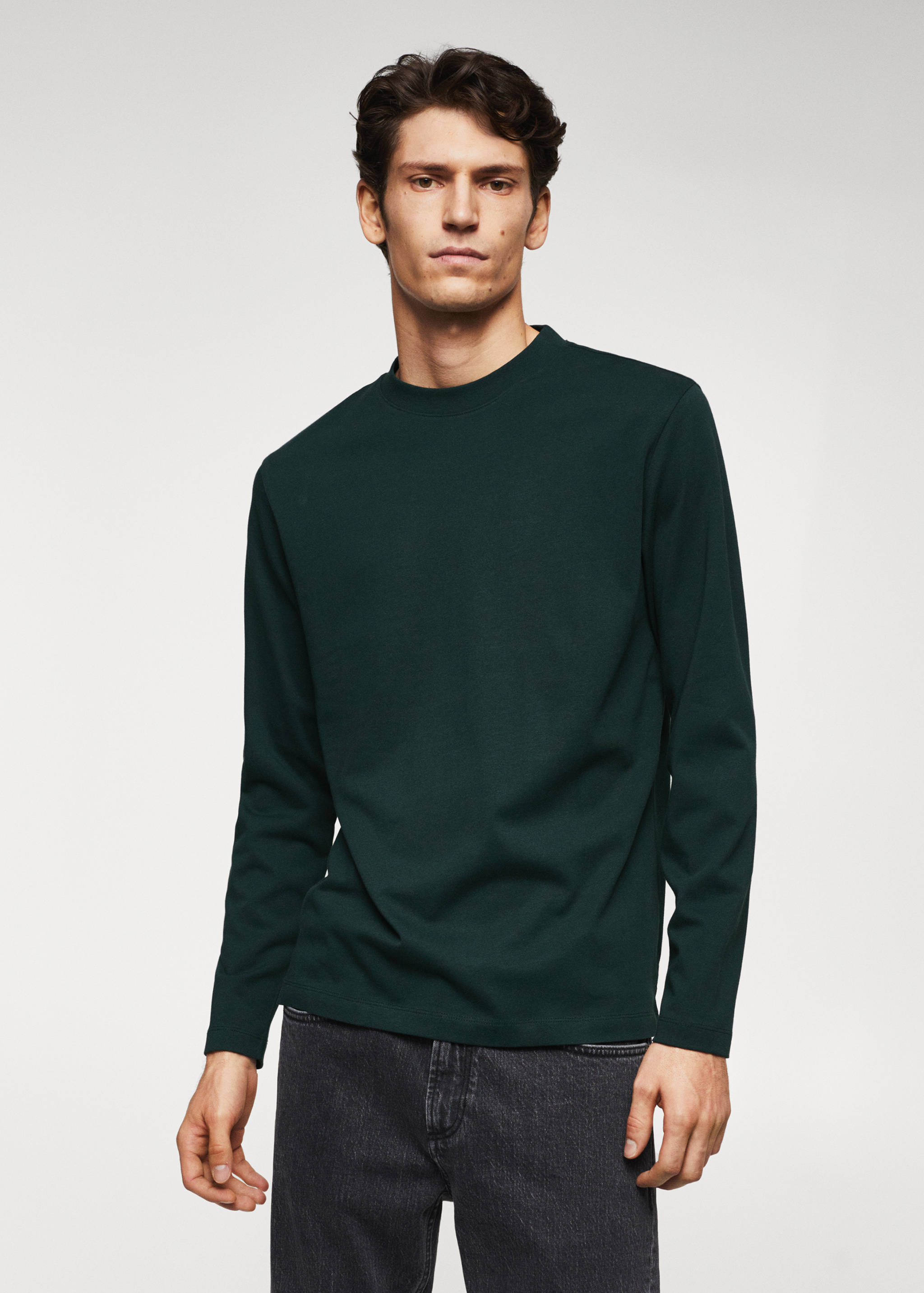 T-shirt coton manches longues - Plan moyen