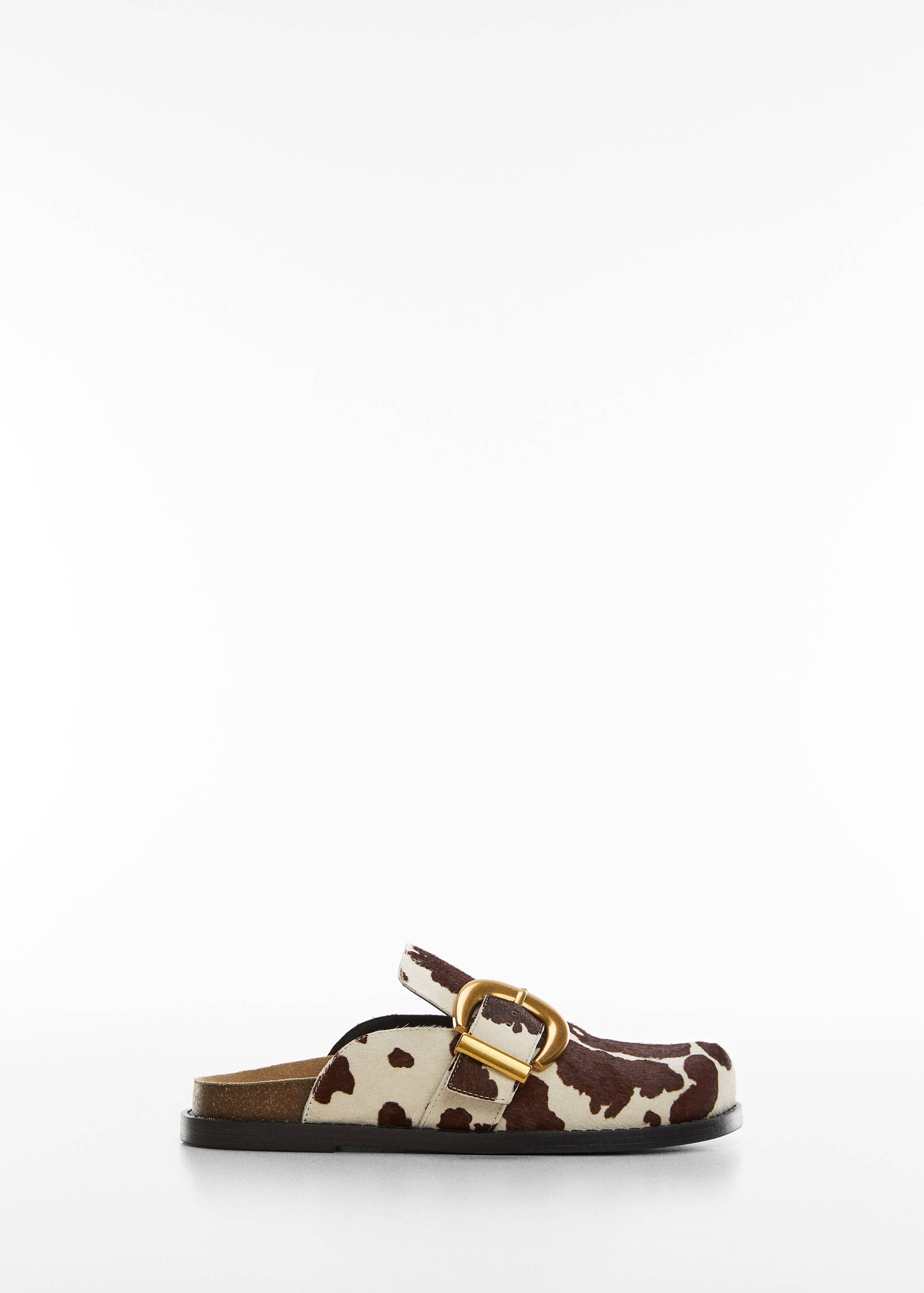 Кожаные сабо с анималистическим принтом - Изделие без модели