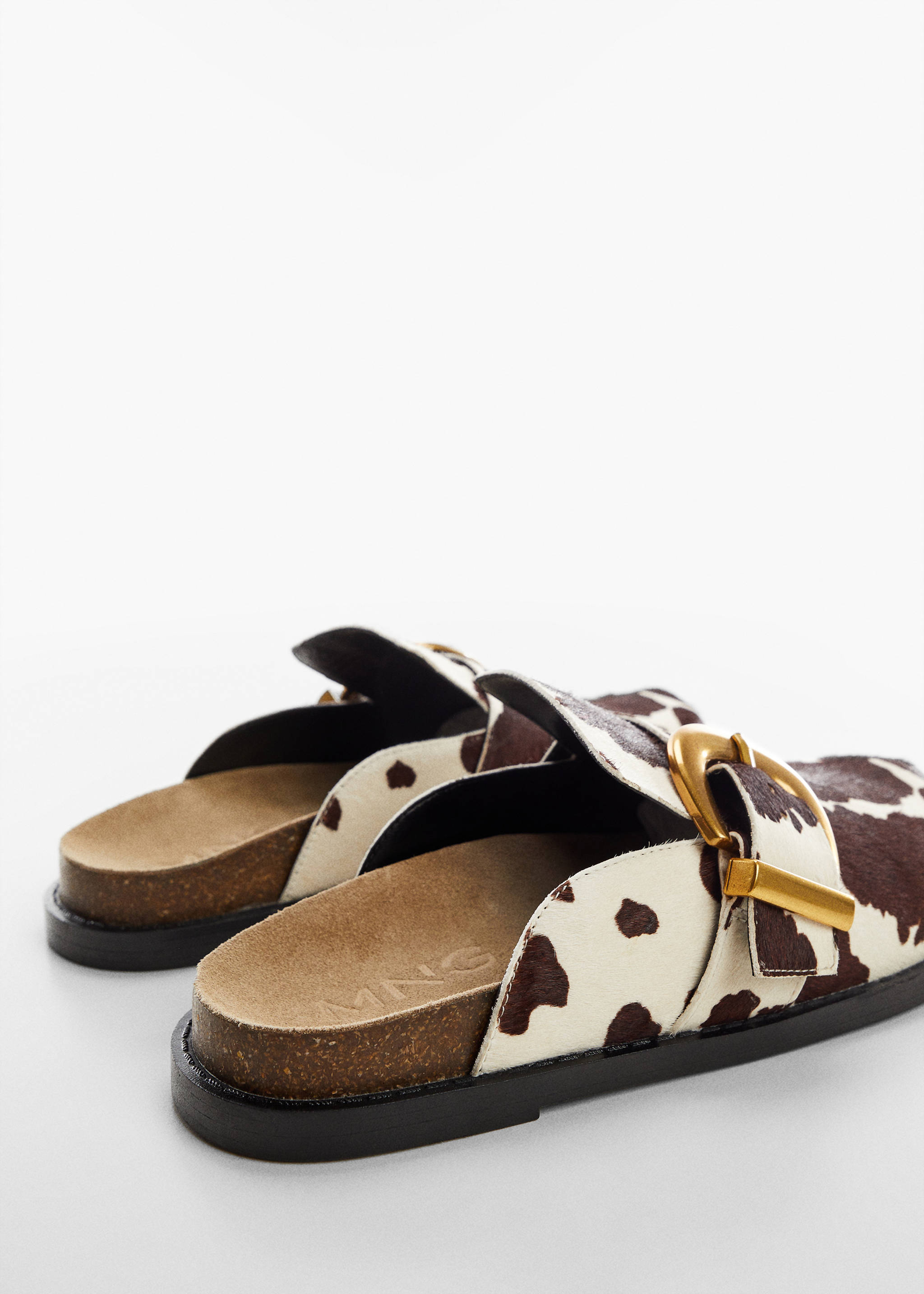 Кожаные сабо с анималистическим принтом - Деталь изделия 1