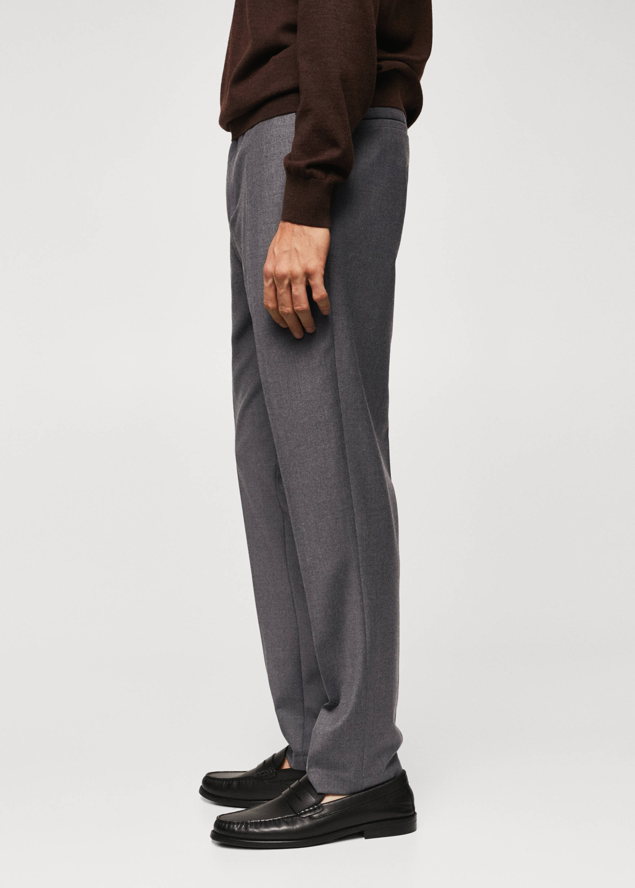 Slim-fit wool trousers - Details of the article 1