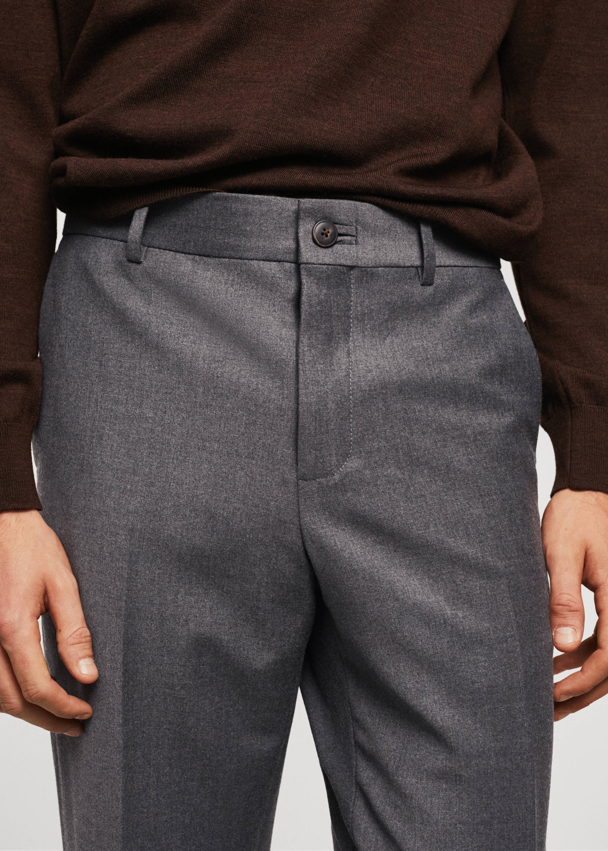 Slim-fit wool trousers - Details of the article 4
