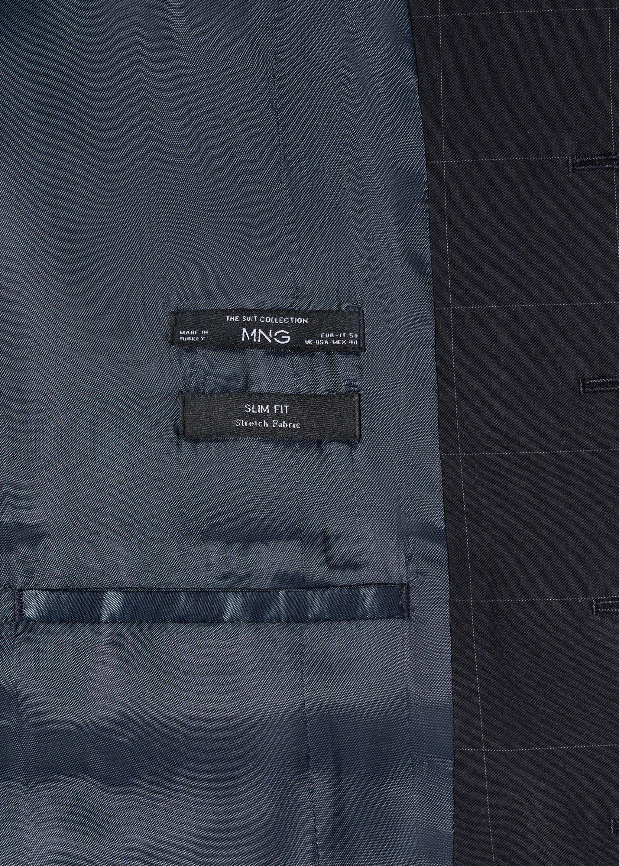 修身格纹西装马甲 - null