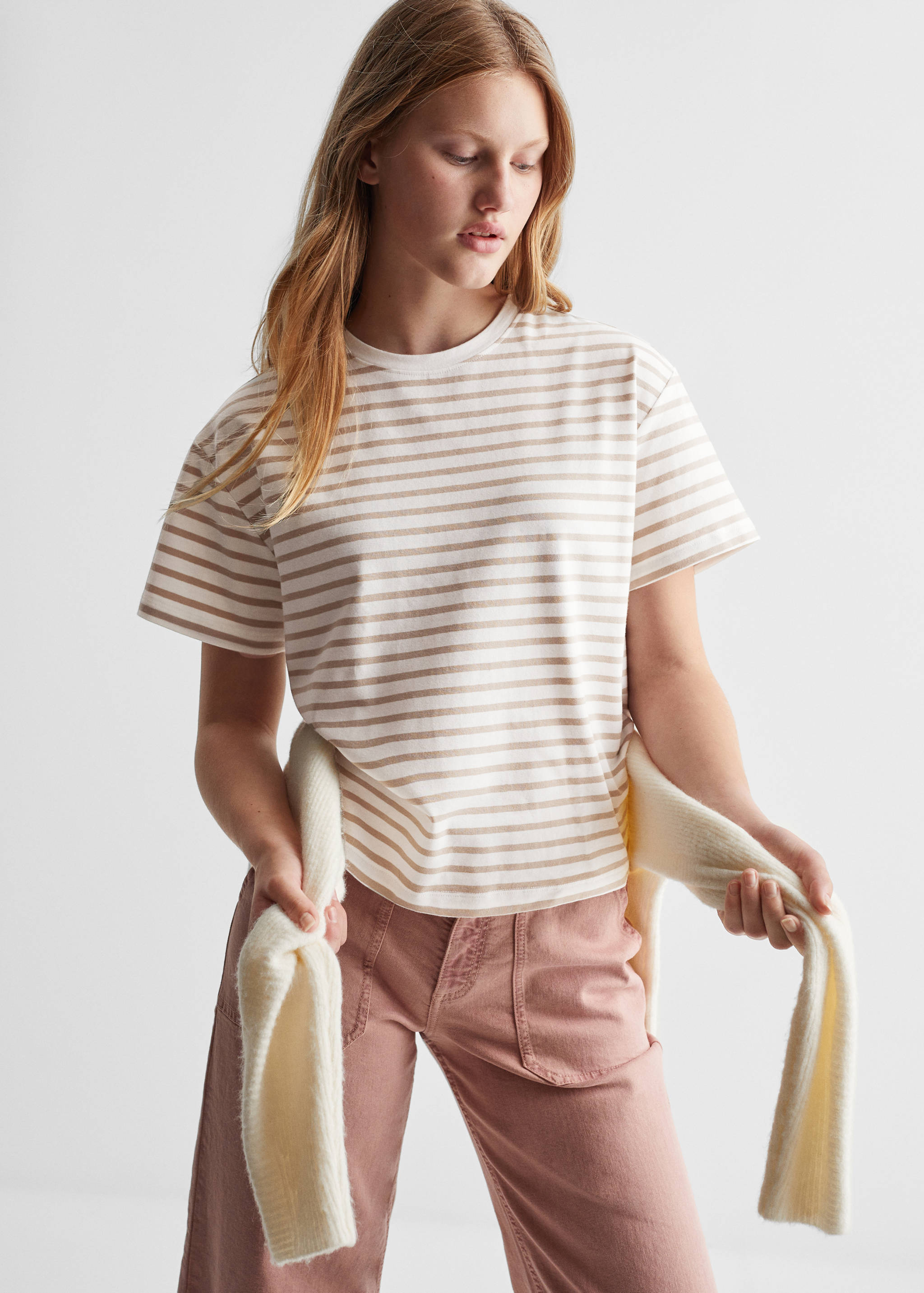 Striped short-sleeved t-shirt - Medium plane