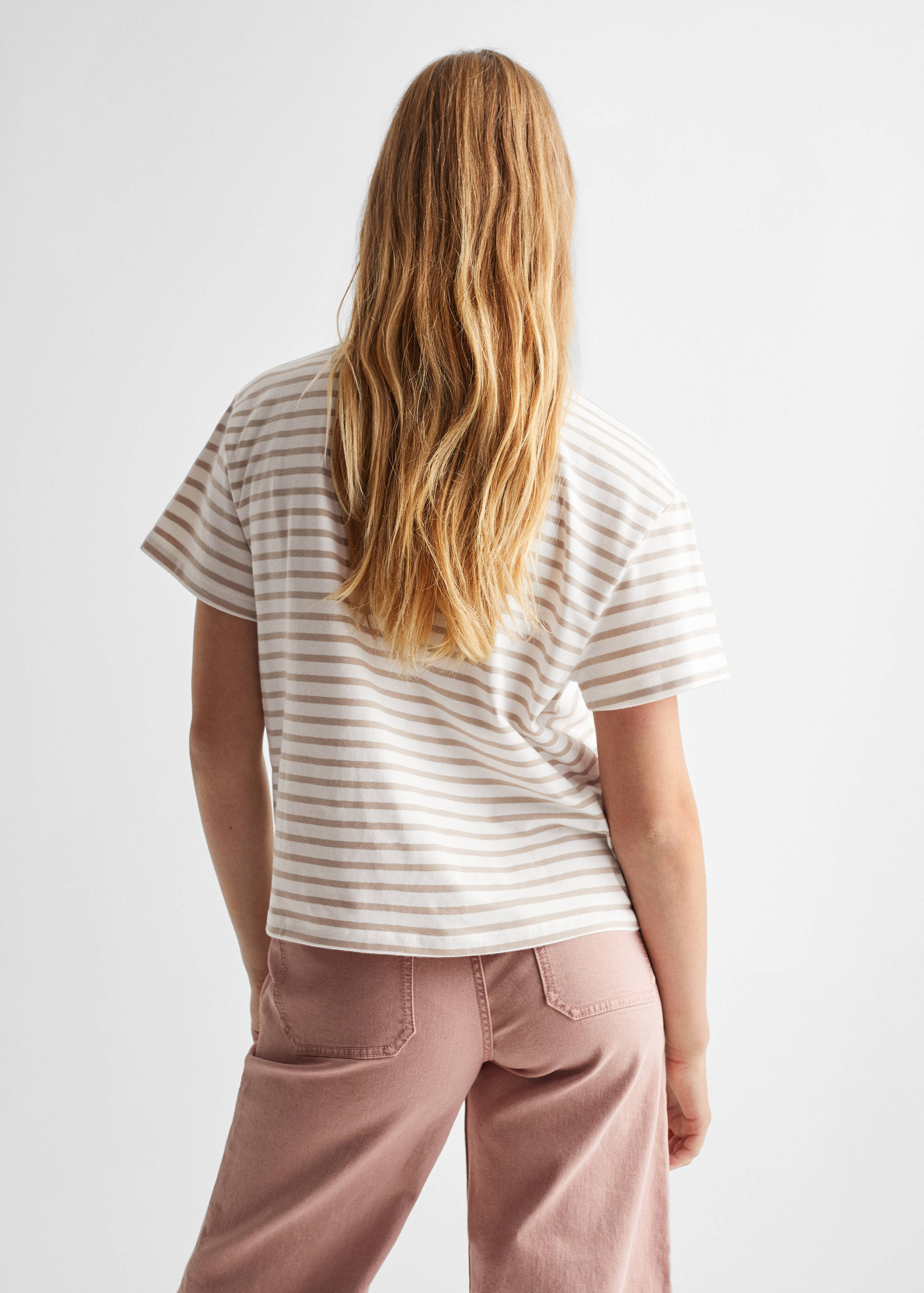 Striped short-sleeved t-shirt - Reverse of the article