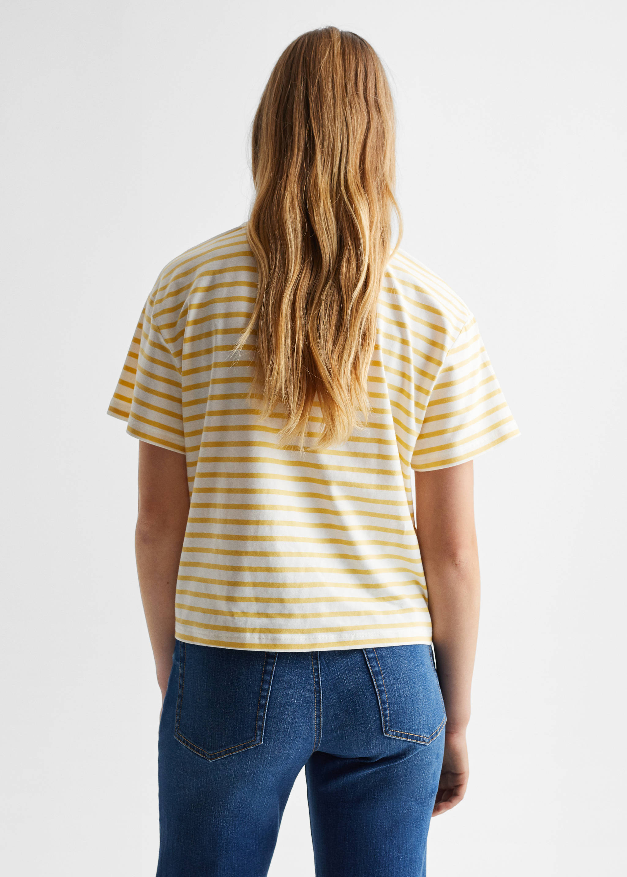 Striped short-sleeved t-shirt - Reverse of the article