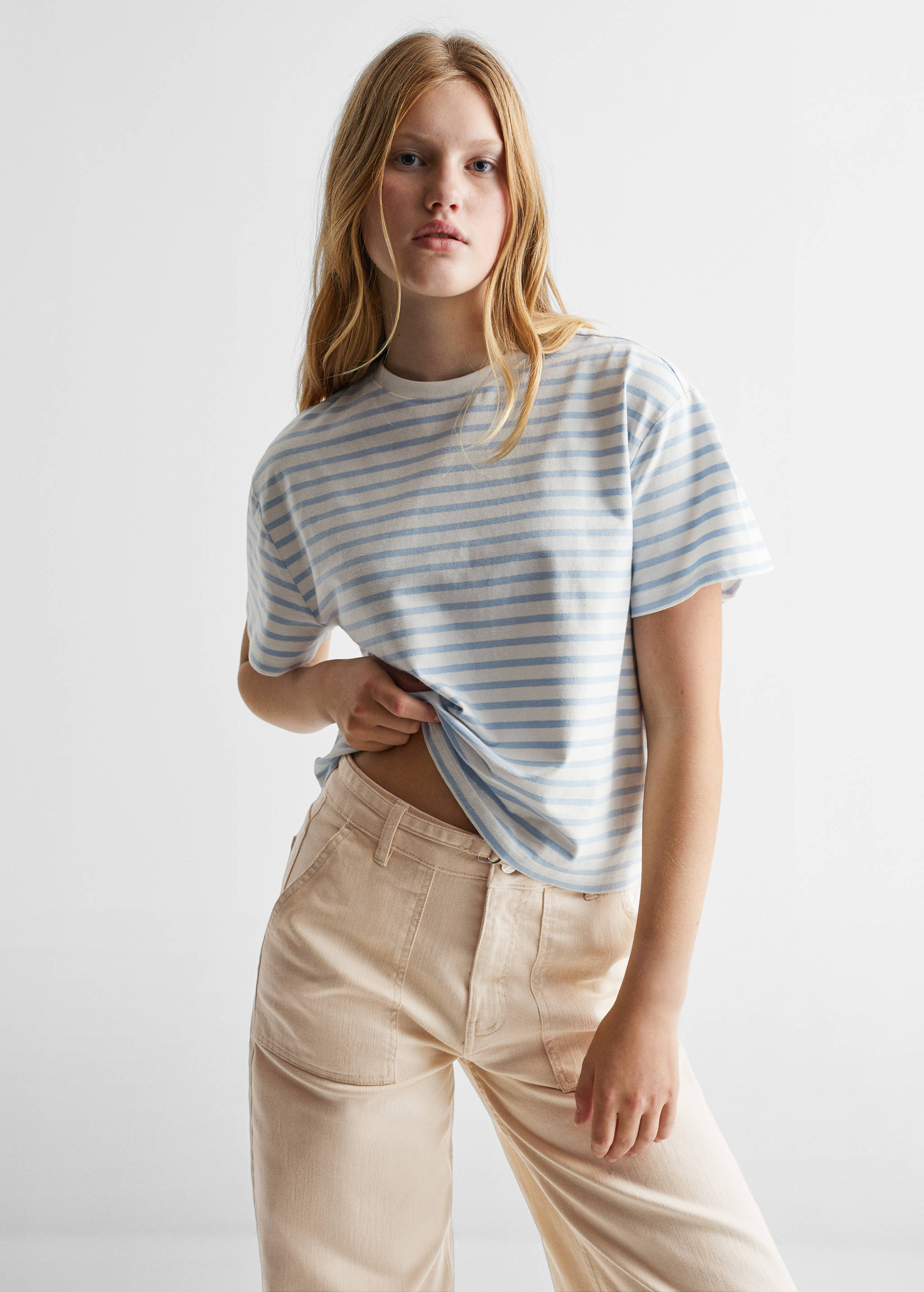 Striped short-sleeved t-shirt - Medium plane