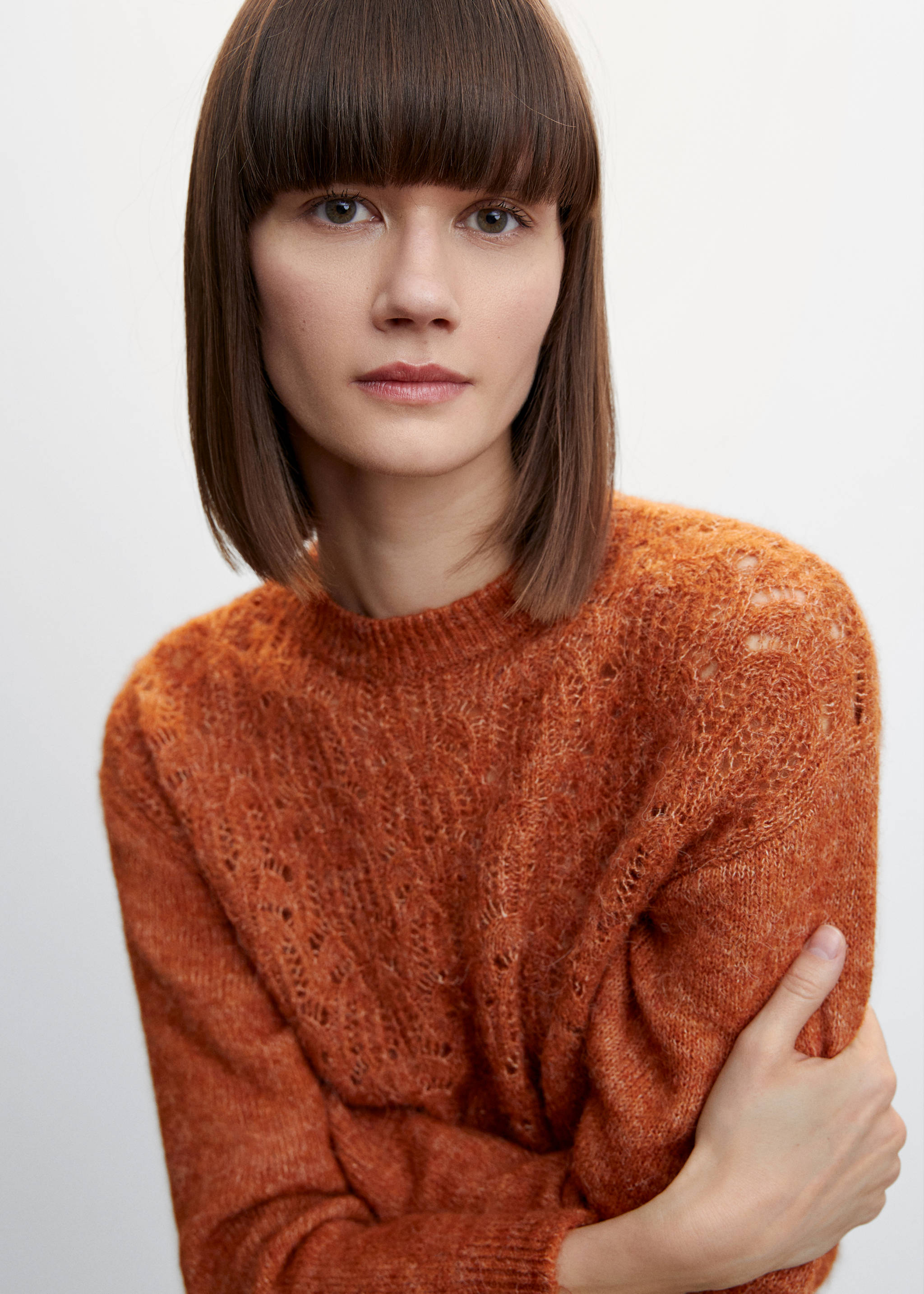 网眼细节毛衣 - null