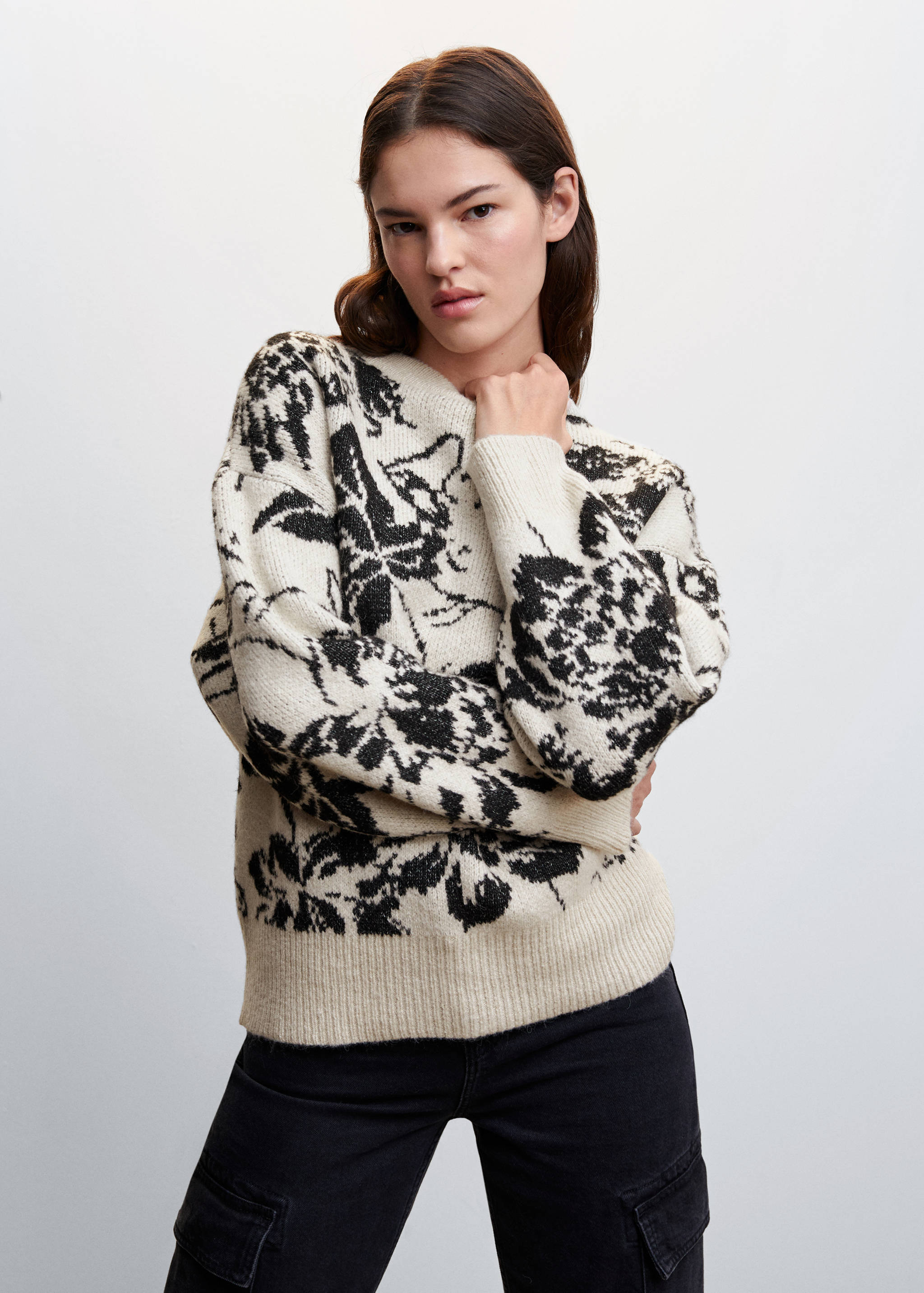 Flowers knit sweater - Medium plane