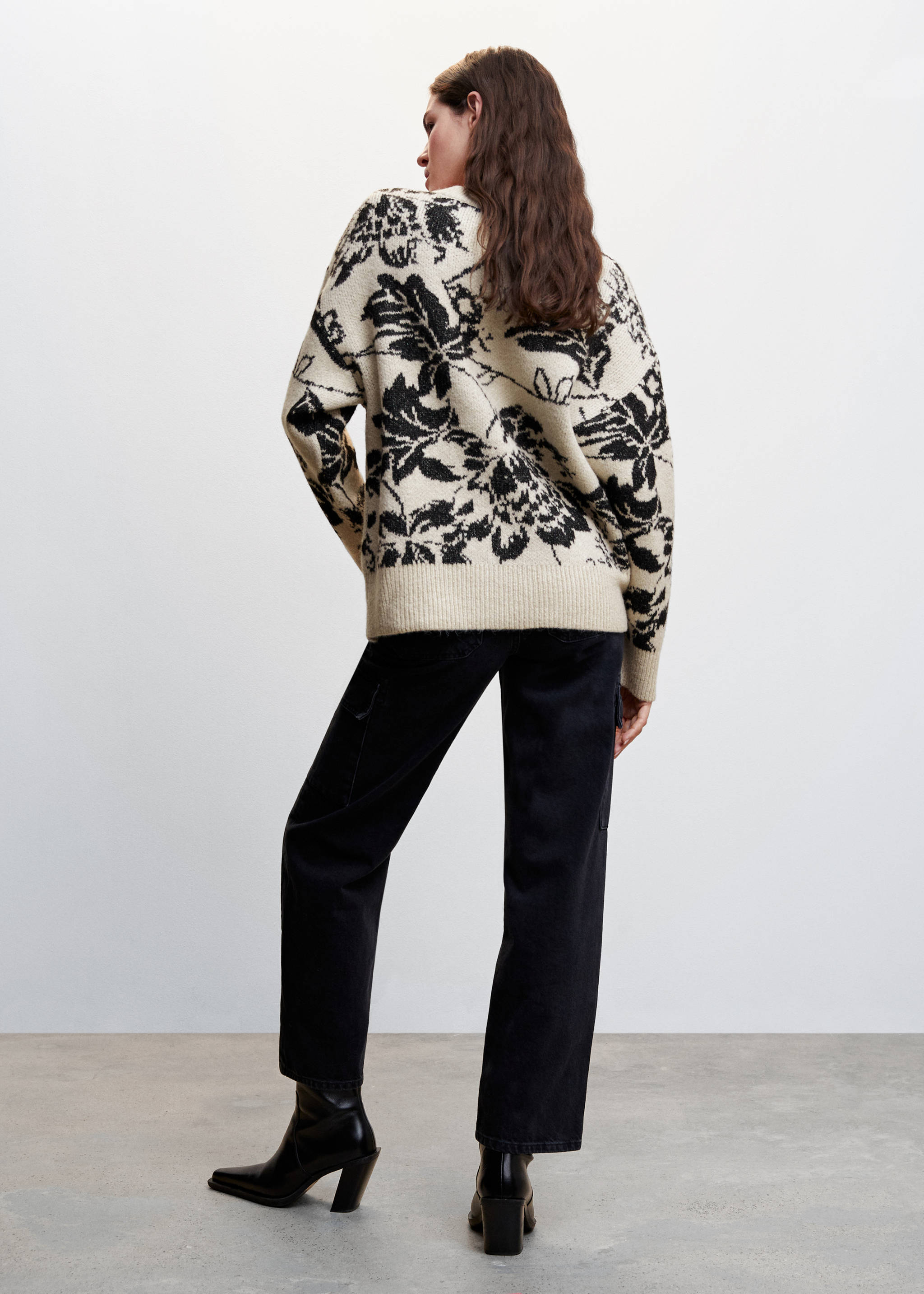 Flowers knit sweater - Reverse of the article