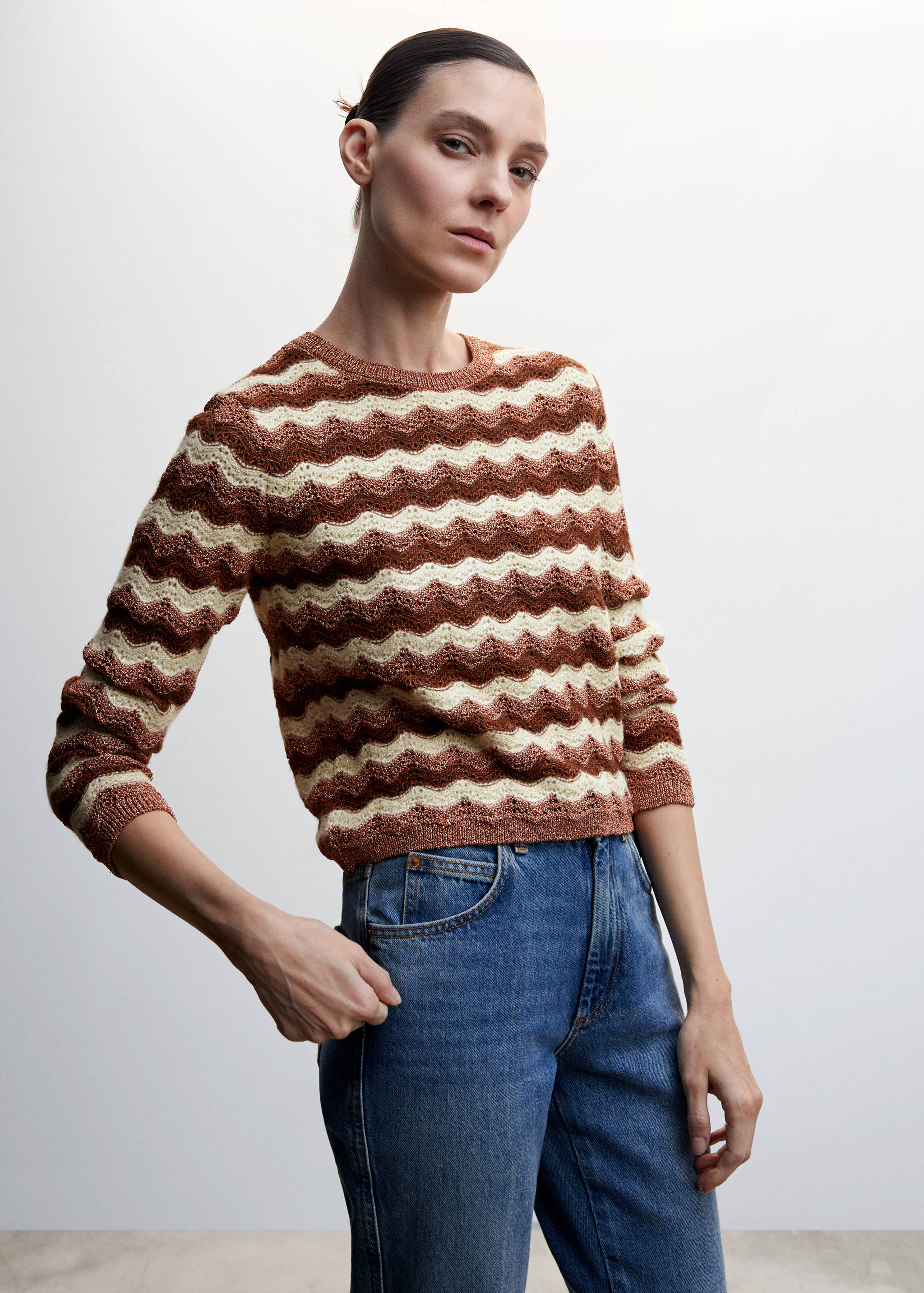 Jacquard knitted sweater - Medium plane