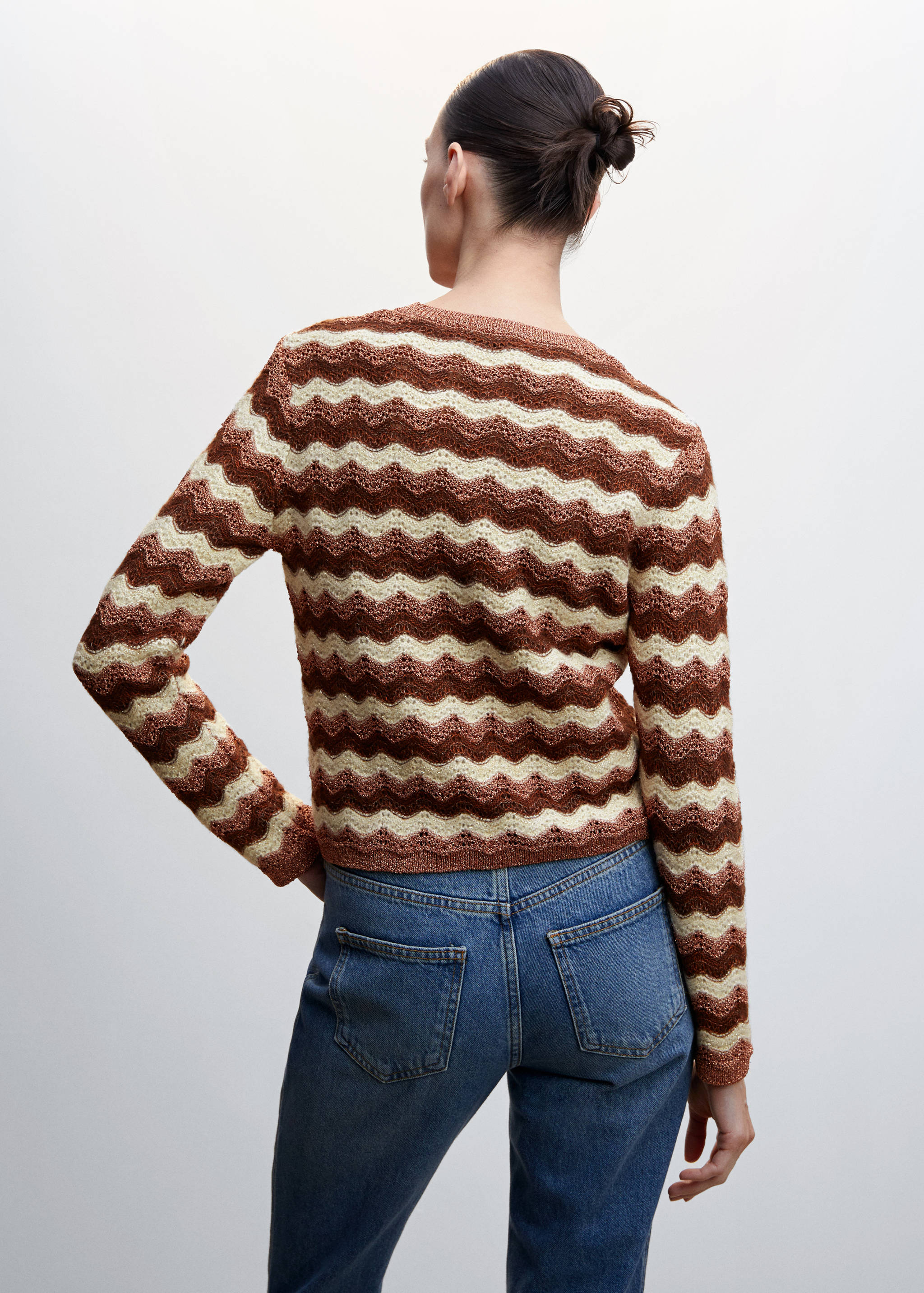 Jacquard knitted sweater - Reverse of the article