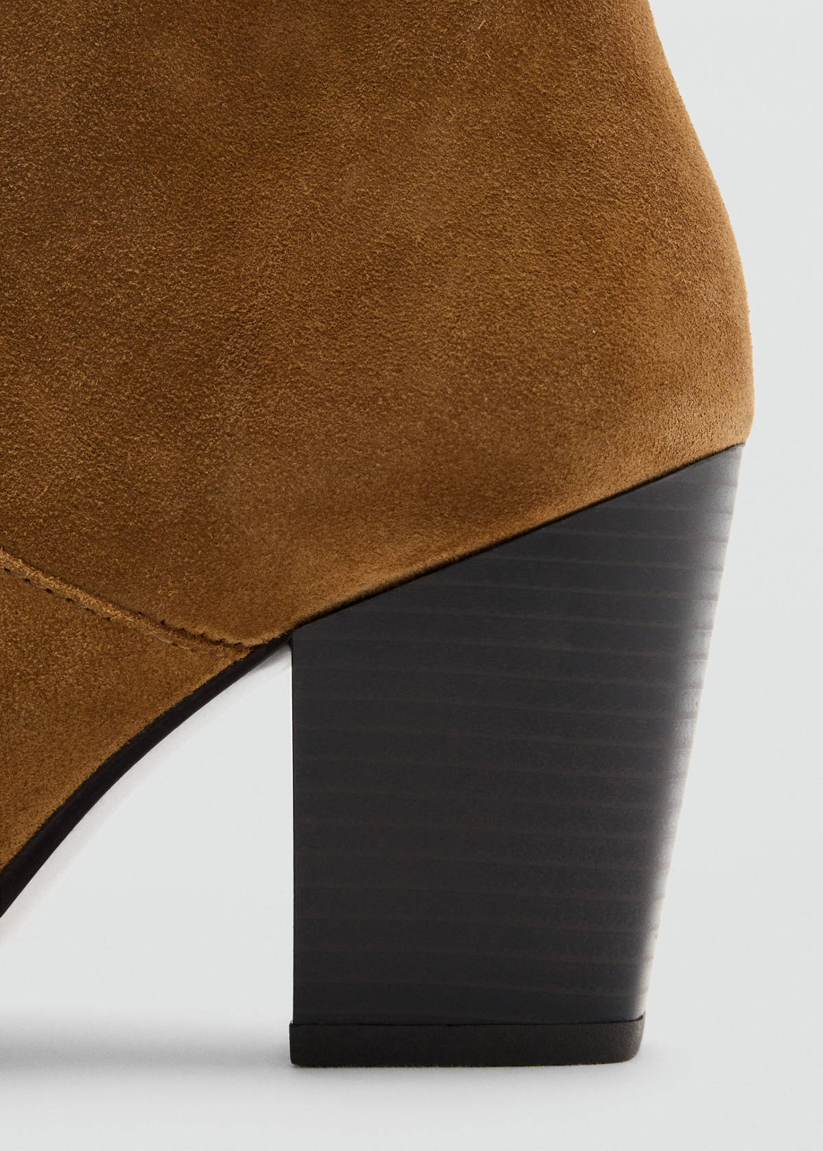 Suede block-heel boots — Tobacco Brown