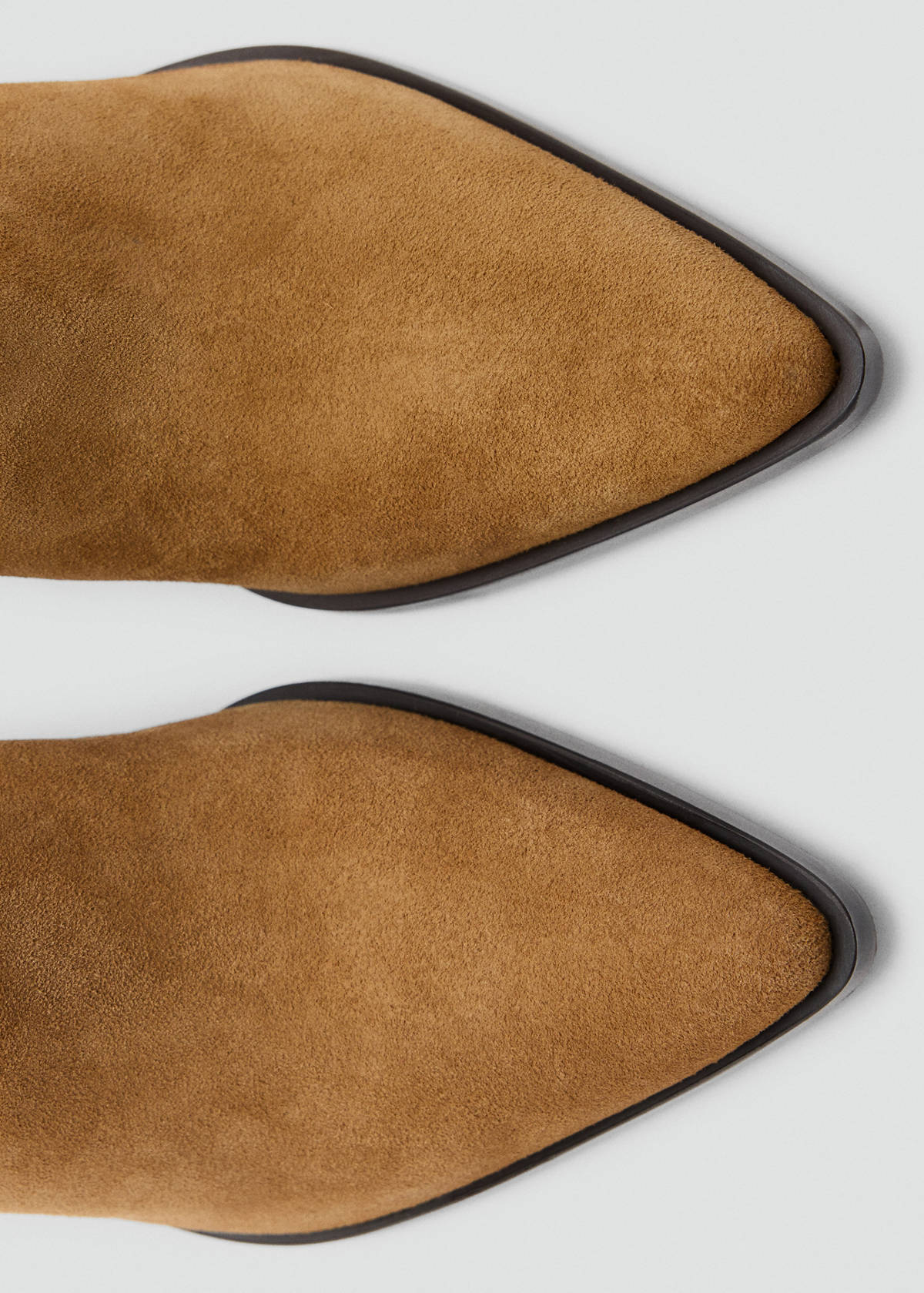 Suede block-heel boots — Tobacco Brown