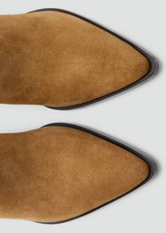 Suede block-heel boots — Tobacco Brown 5