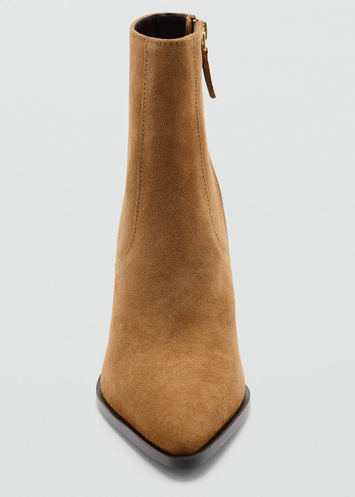 Suede block-heel boots — Tobacco Brown