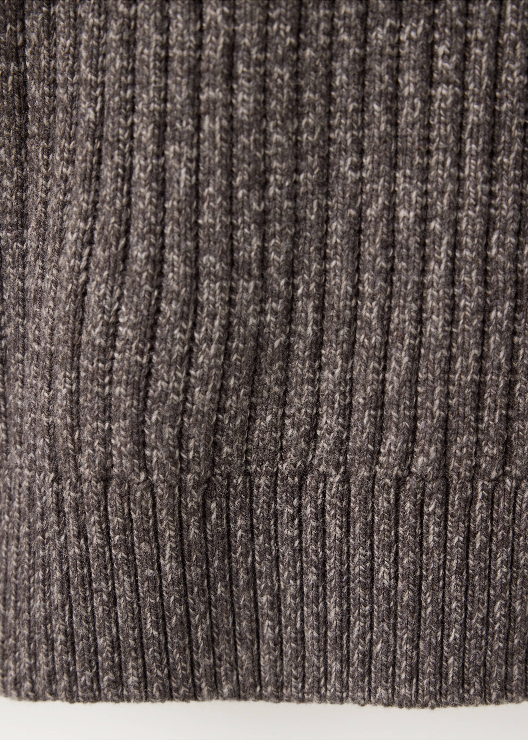 Close-up of a grey ribbed knit jumper texture., Brown. Ref: 47001393-00.