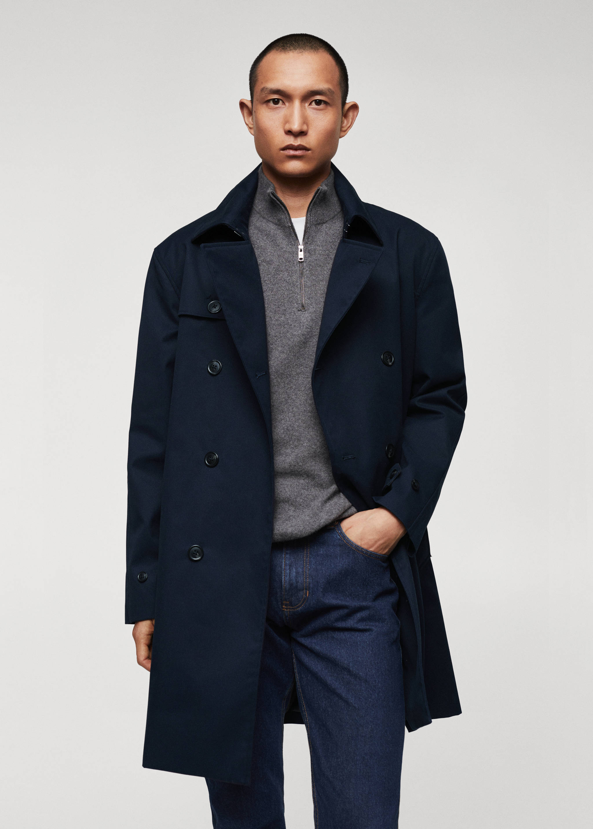 Classic water-repellent trench coat - Medium plane