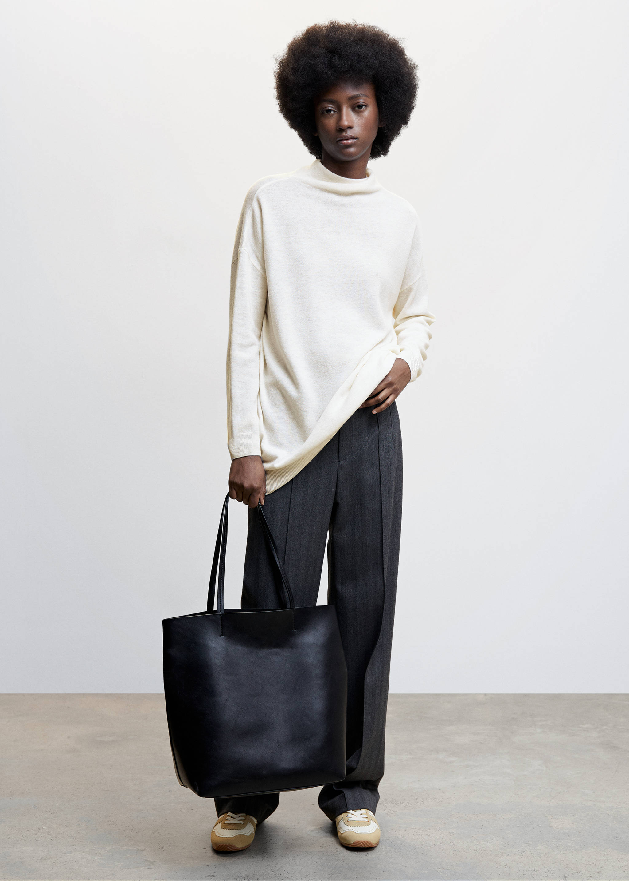 Pull-over 100 % laine col montant - Plan général