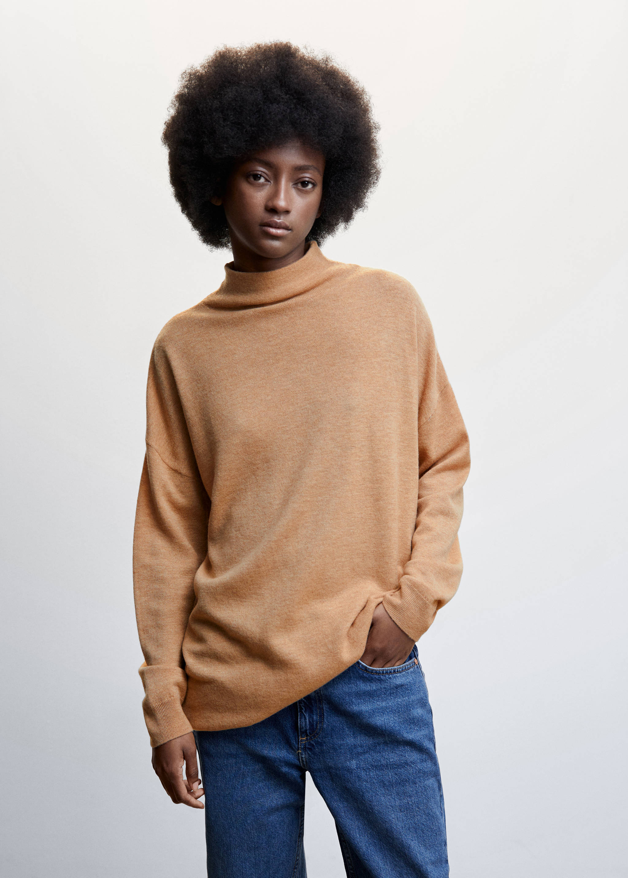 Pull-over 100 % laine col montant - Plan moyen